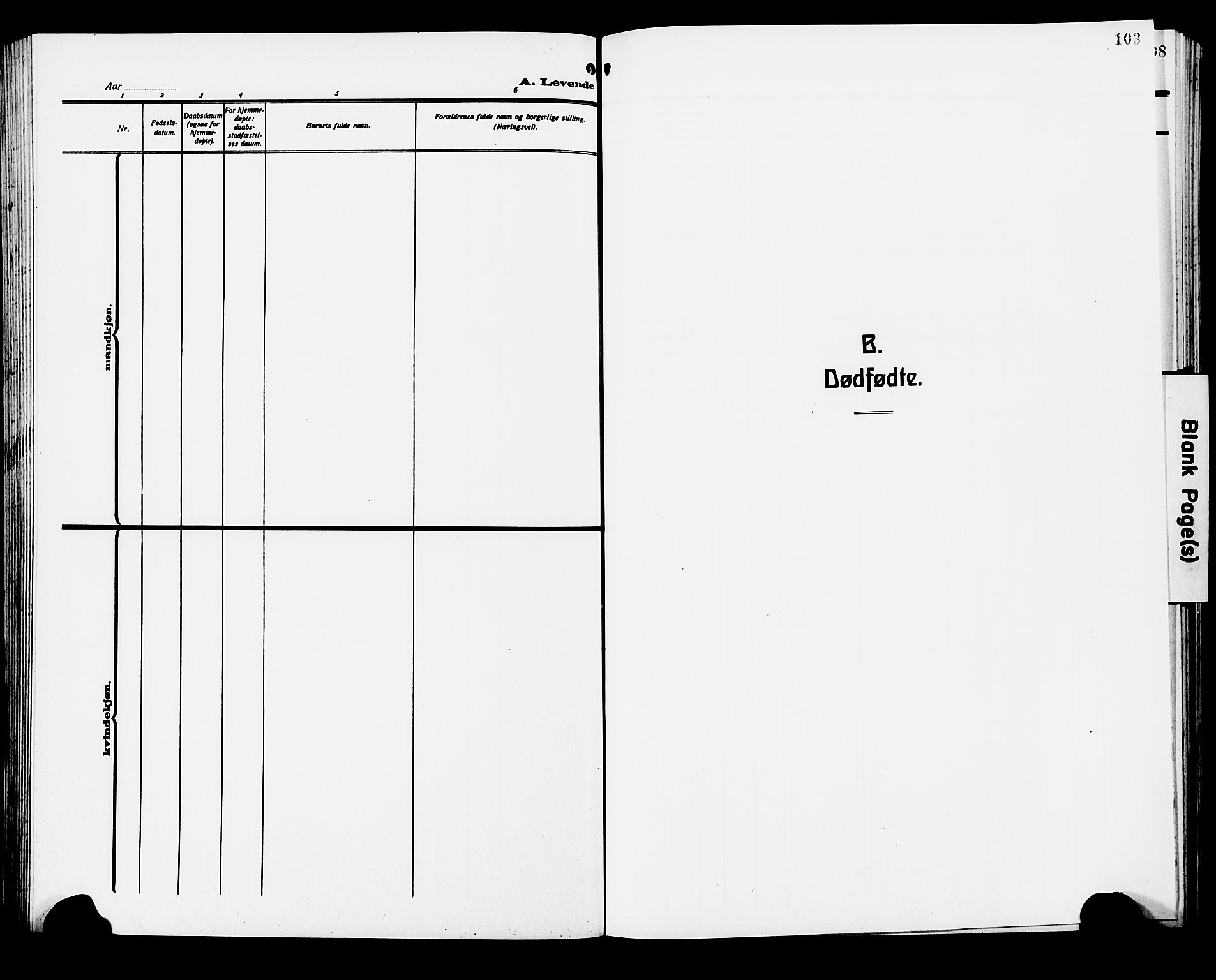Ministerialprotokoller, klokkerbøker og fødselsregistre - Møre og Romsdal, SAT/A-1454/522/L0328: Parish register (copy) no. 522C07, 1909-1925, p. 103