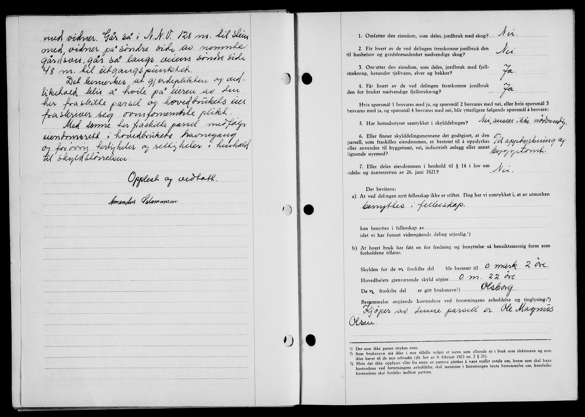 Lofoten sorenskriveri, AV/SAT-A-0017/1/2/2C/L0010a: Mortgage book no. 10a, 1942-1943, Diary no: : 1160/1942