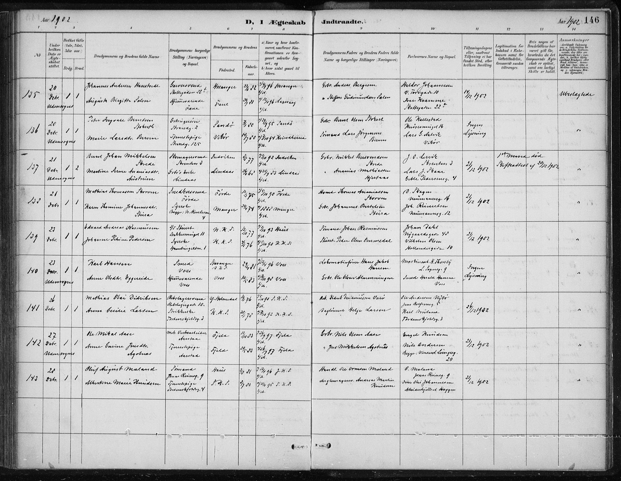 Korskirken sokneprestembete, SAB/A-76101/H/Hab: Parish register (copy) no. D 3, 1887-1906, p. 146