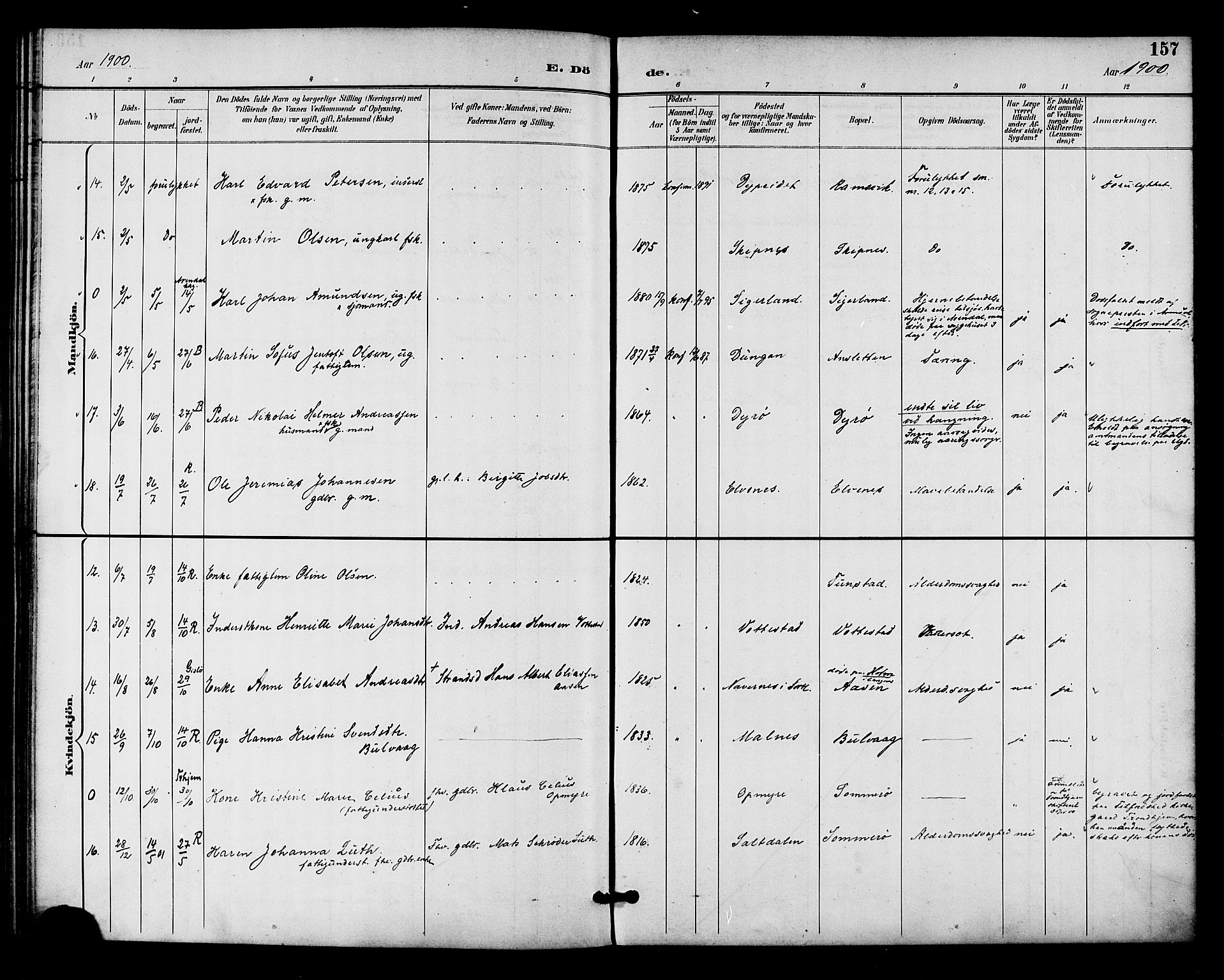 Ministerialprotokoller, klokkerbøker og fødselsregistre - Nordland, AV/SAT-A-1459/893/L1338: Parish register (official) no. 893A10, 1894-1903, p. 157