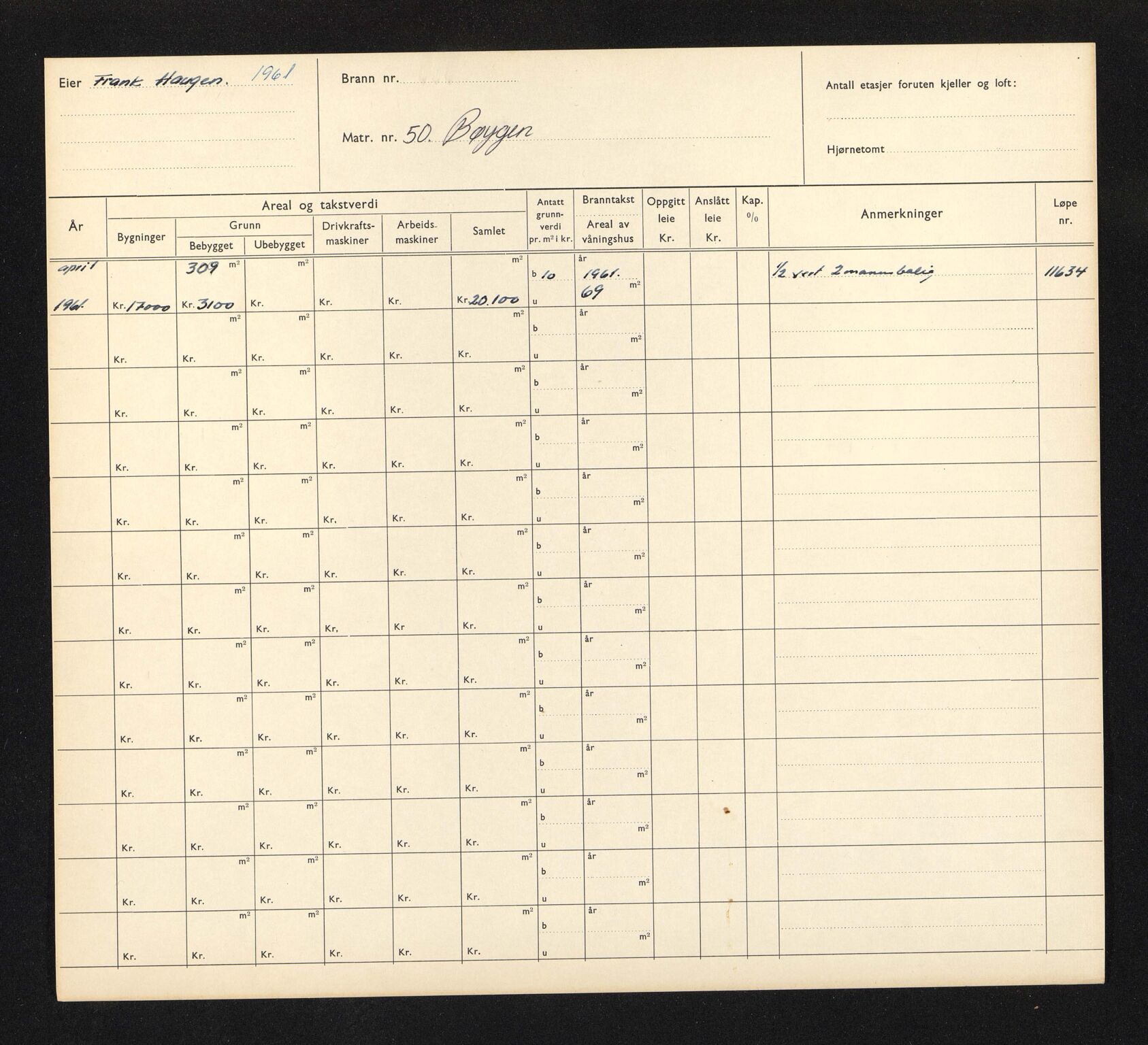 Stavanger kommune. Skattetakstvesenet, BYST/A-0440/F/Fa/Faa/L0008/0004: Skattetakstkort / Bøygen 45 - Bådegata 10