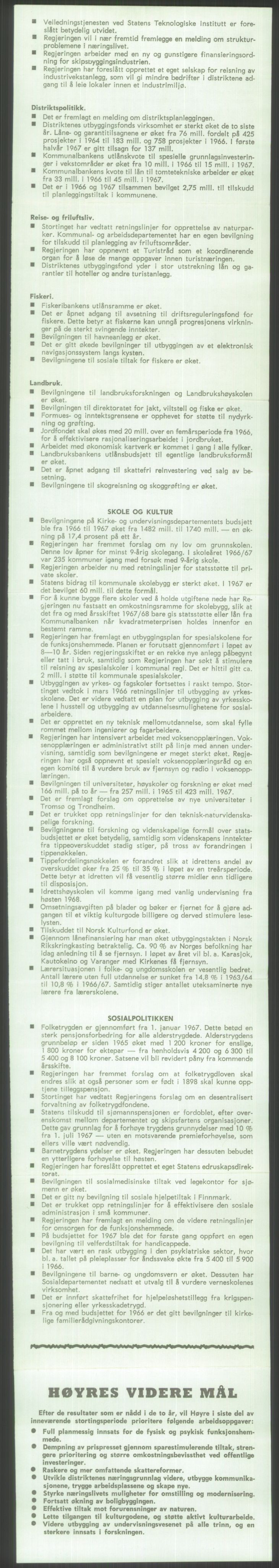 Høyres Hovedorganisasjon, AV/RA-PA-0583/1/D/Dd/L0131: 21 Stortinget/23 Statsministeren. Regjeringen, 1951-1965, p. 4