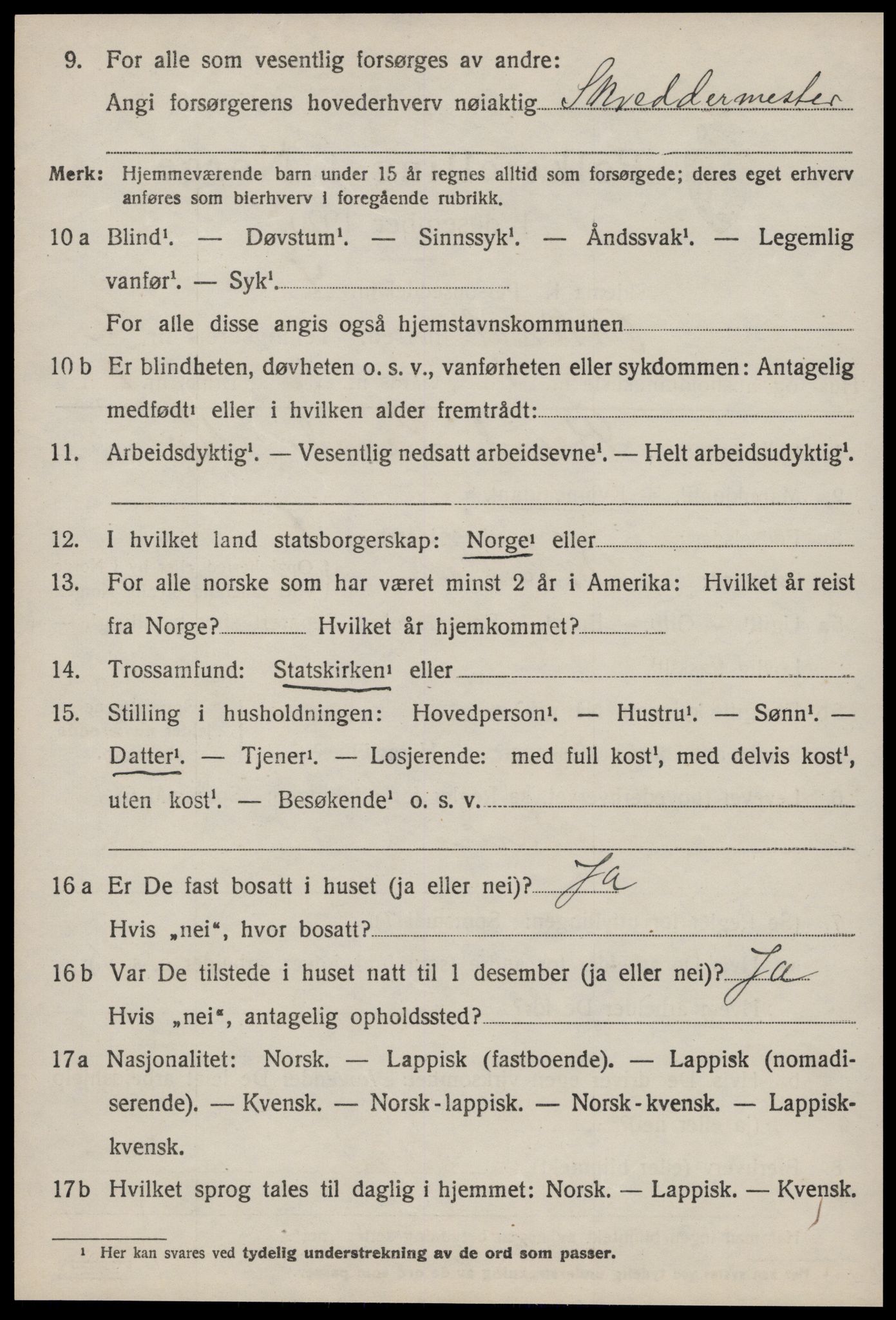 SAT, 1920 census for Orkdal, 1920, p. 2069