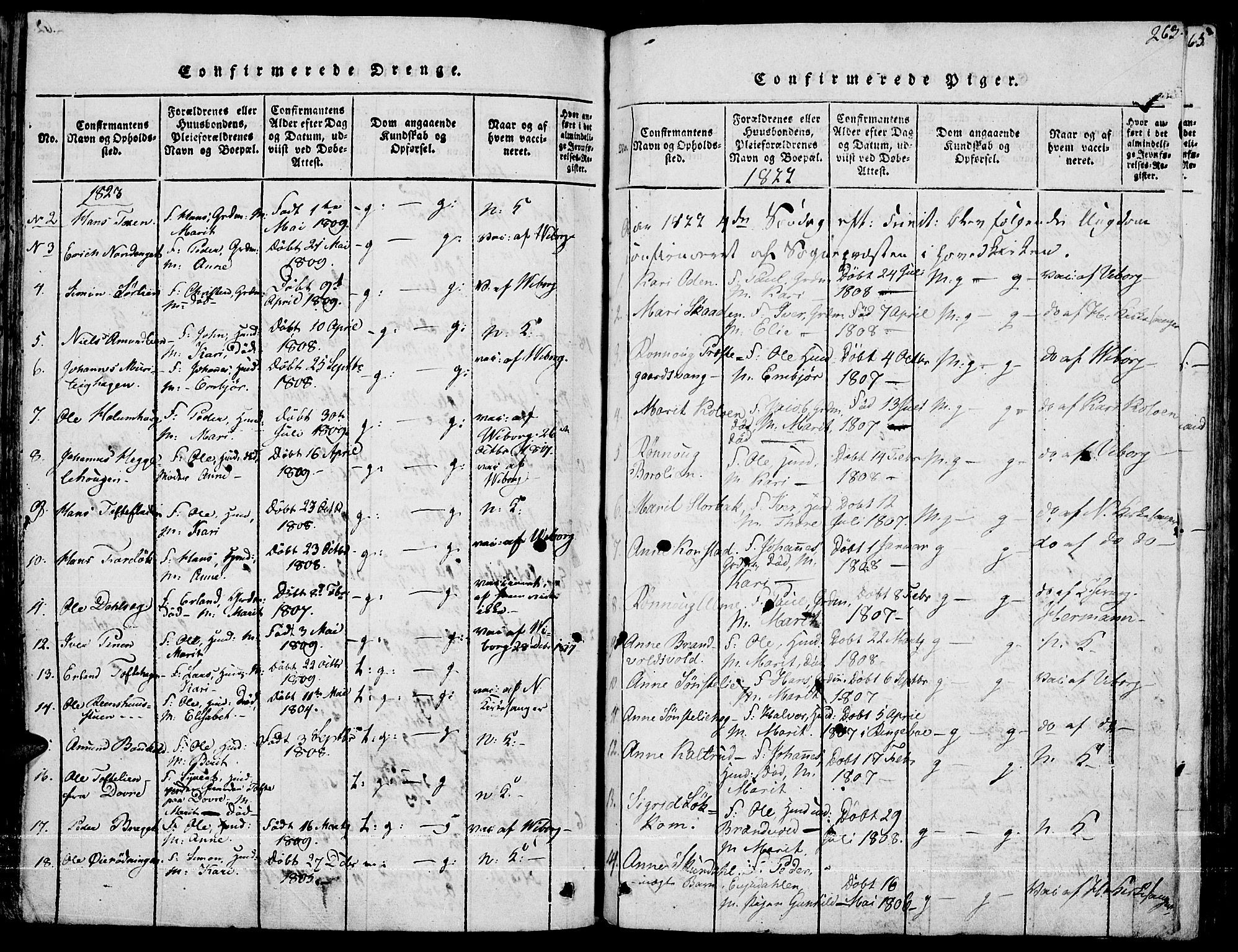 Fron prestekontor, AV/SAH-PREST-078/H/Ha/Haa/L0002: Parish register (official) no. 2, 1816-1827, p. 263