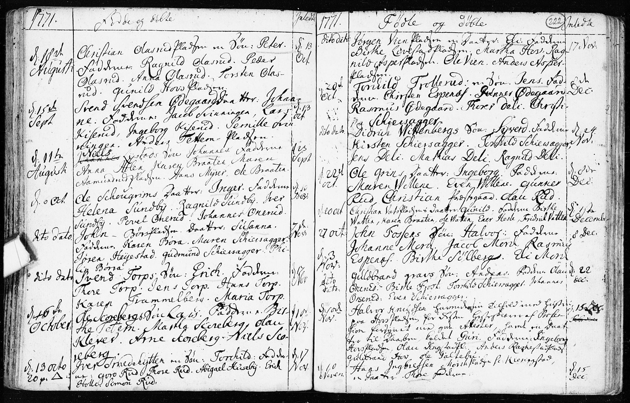 Spydeberg prestekontor Kirkebøker, AV/SAO-A-10924/F/Fa/L0002: Parish register (official) no. I 2, 1739-1780, p. 222