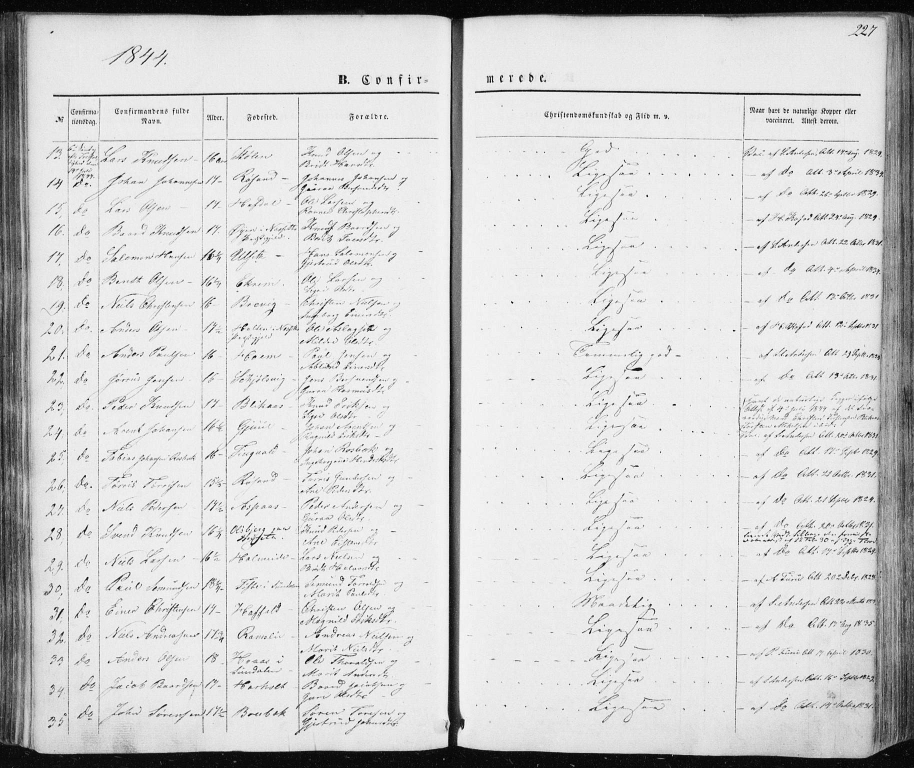 Ministerialprotokoller, klokkerbøker og fødselsregistre - Møre og Romsdal, AV/SAT-A-1454/586/L0984: Parish register (official) no. 586A10, 1844-1856, p. 227