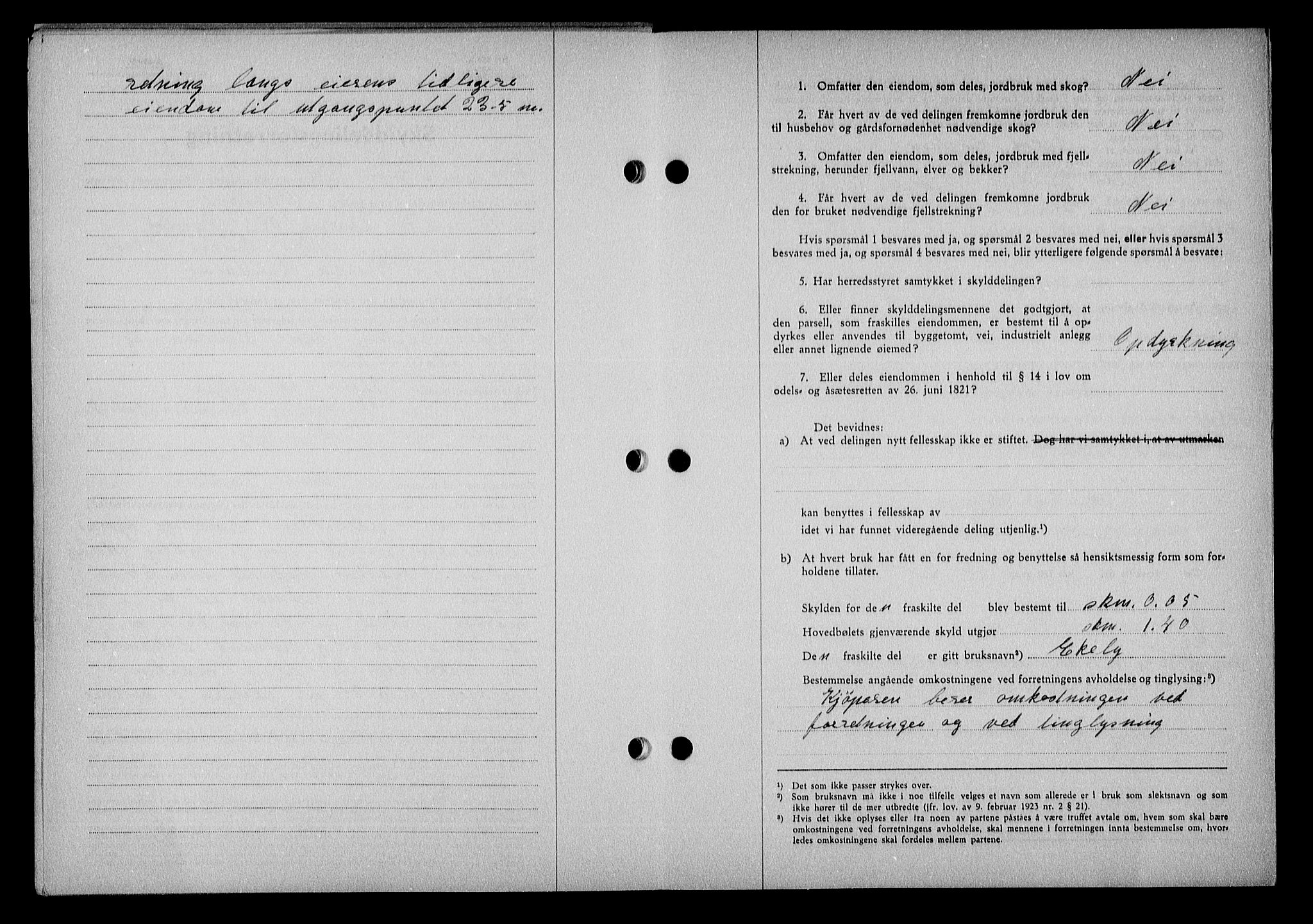 Nedenes sorenskriveri, AV/SAK-1221-0006/G/Gb/Gba/L0048: Mortgage book no. A-II, 1940-1941, Diary no: : 454/1941