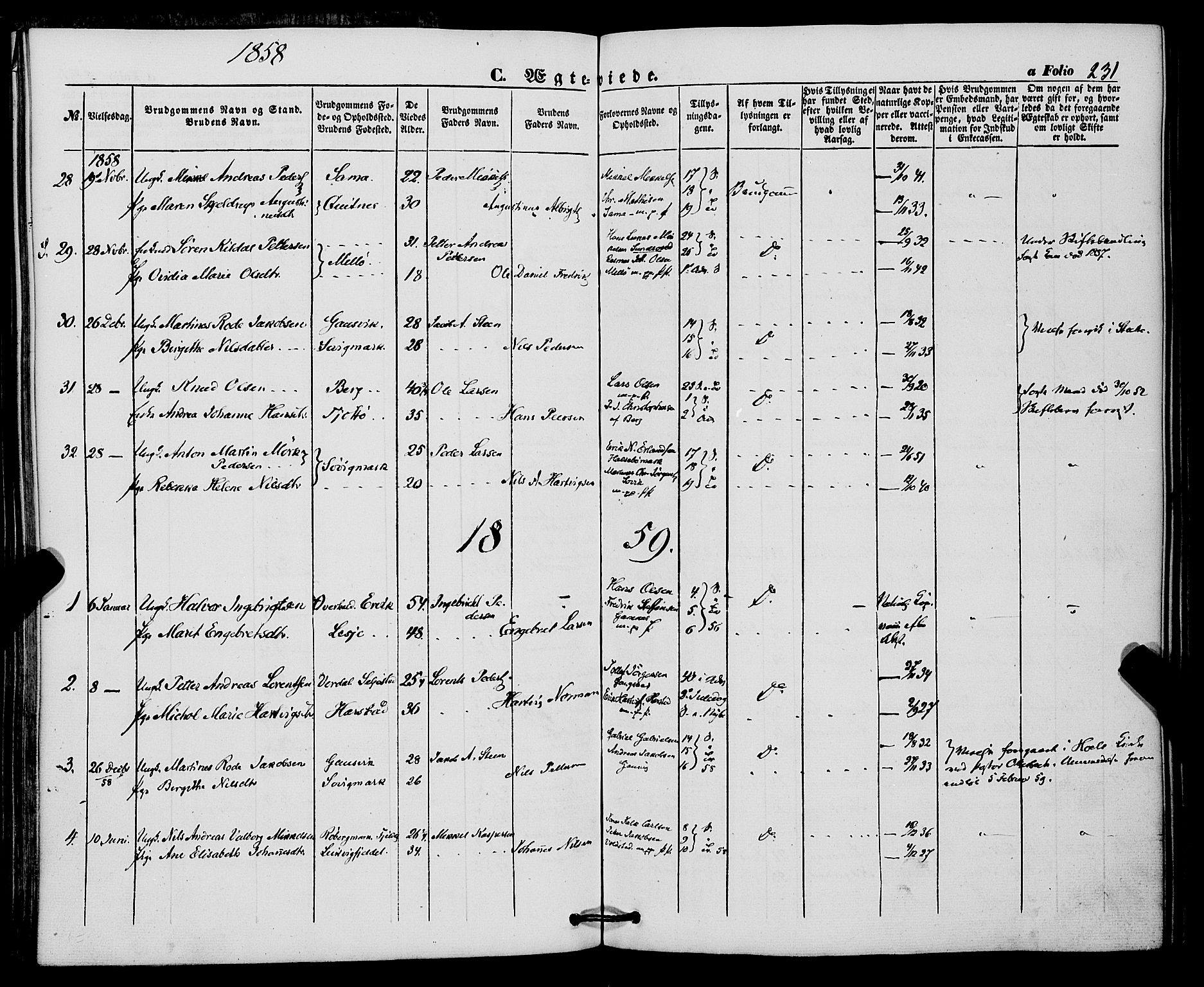 Trondenes sokneprestkontor, SATØ/S-1319/H/Ha/L0011kirke: Parish register (official) no. 11, 1853-1862, p. 231