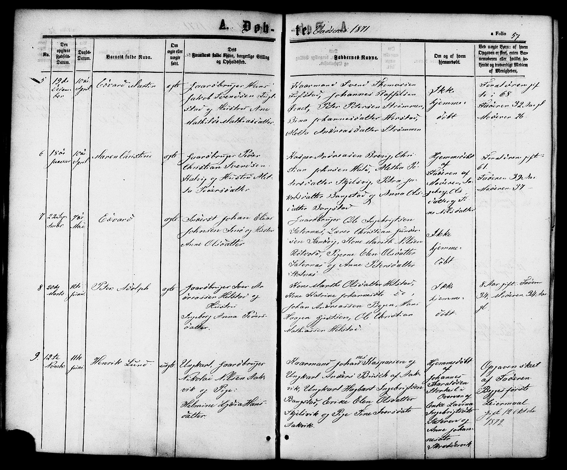 Ministerialprotokoller, klokkerbøker og fødselsregistre - Nordland, AV/SAT-A-1459/810/L0146: Parish register (official) no. 810A08 /1, 1862-1874, p. 57