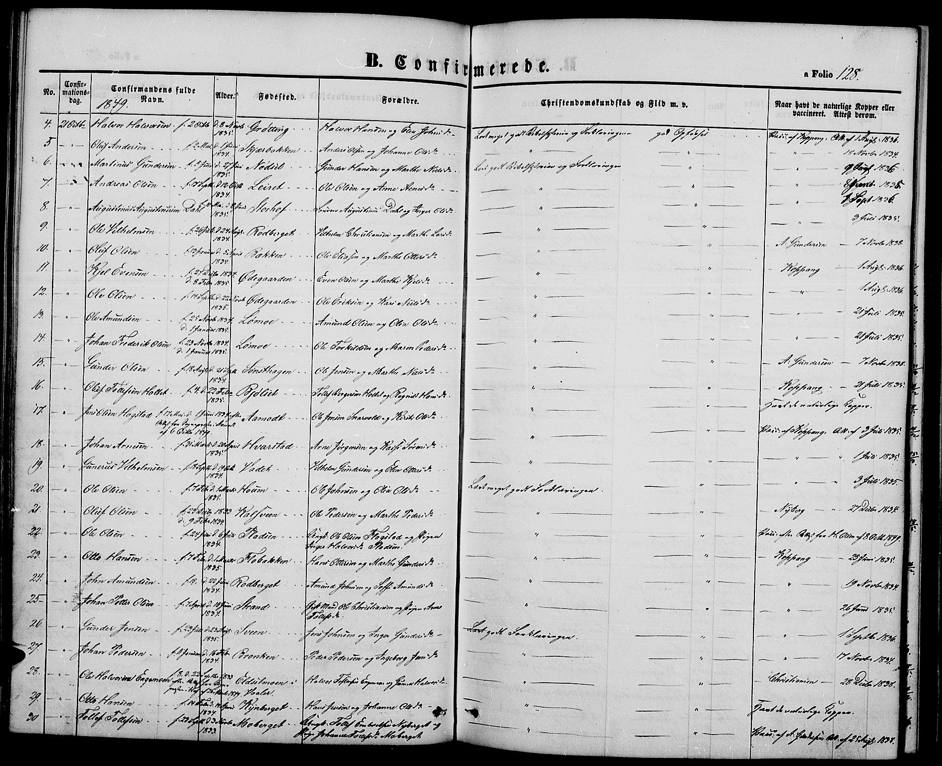 Elverum prestekontor, AV/SAH-PREST-044/H/Ha/Hab/L0002: Parish register (copy) no. 2, 1845-1855, p. 128