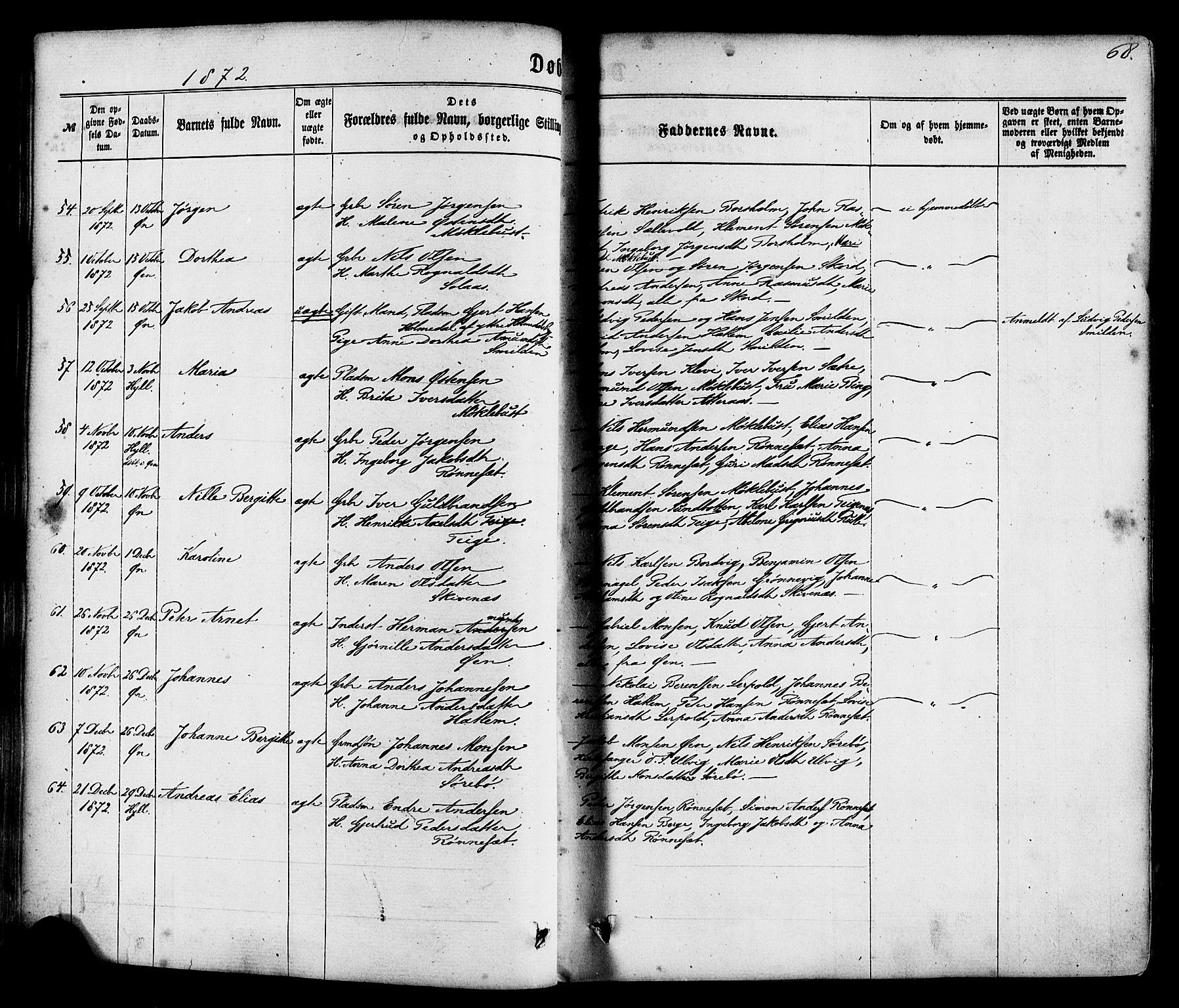 Hyllestad sokneprestembete, AV/SAB-A-80401: Parish register (official) no. A 1, 1861-1886, p. 68