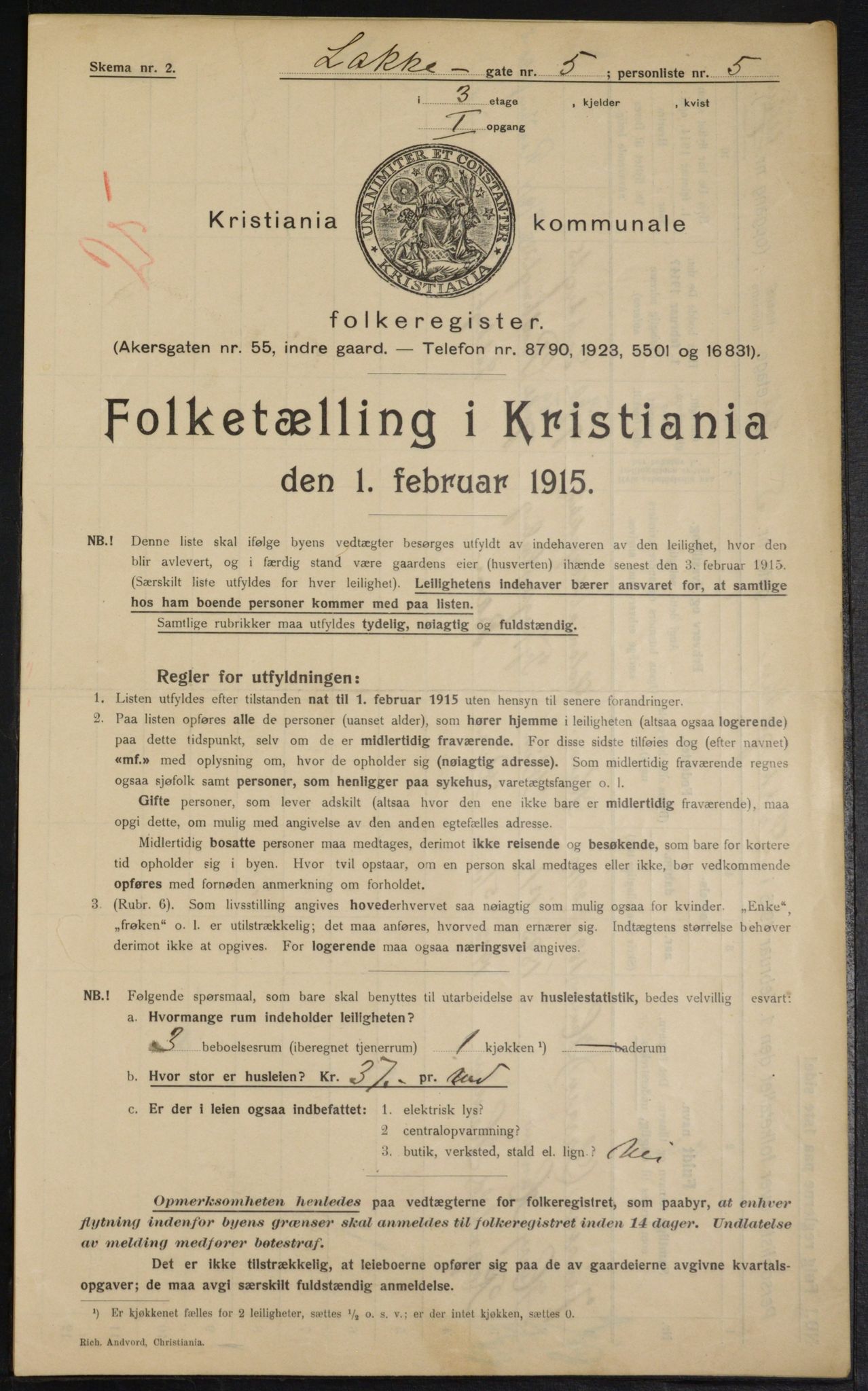 OBA, Municipal Census 1915 for Kristiania, 1915, p. 54811