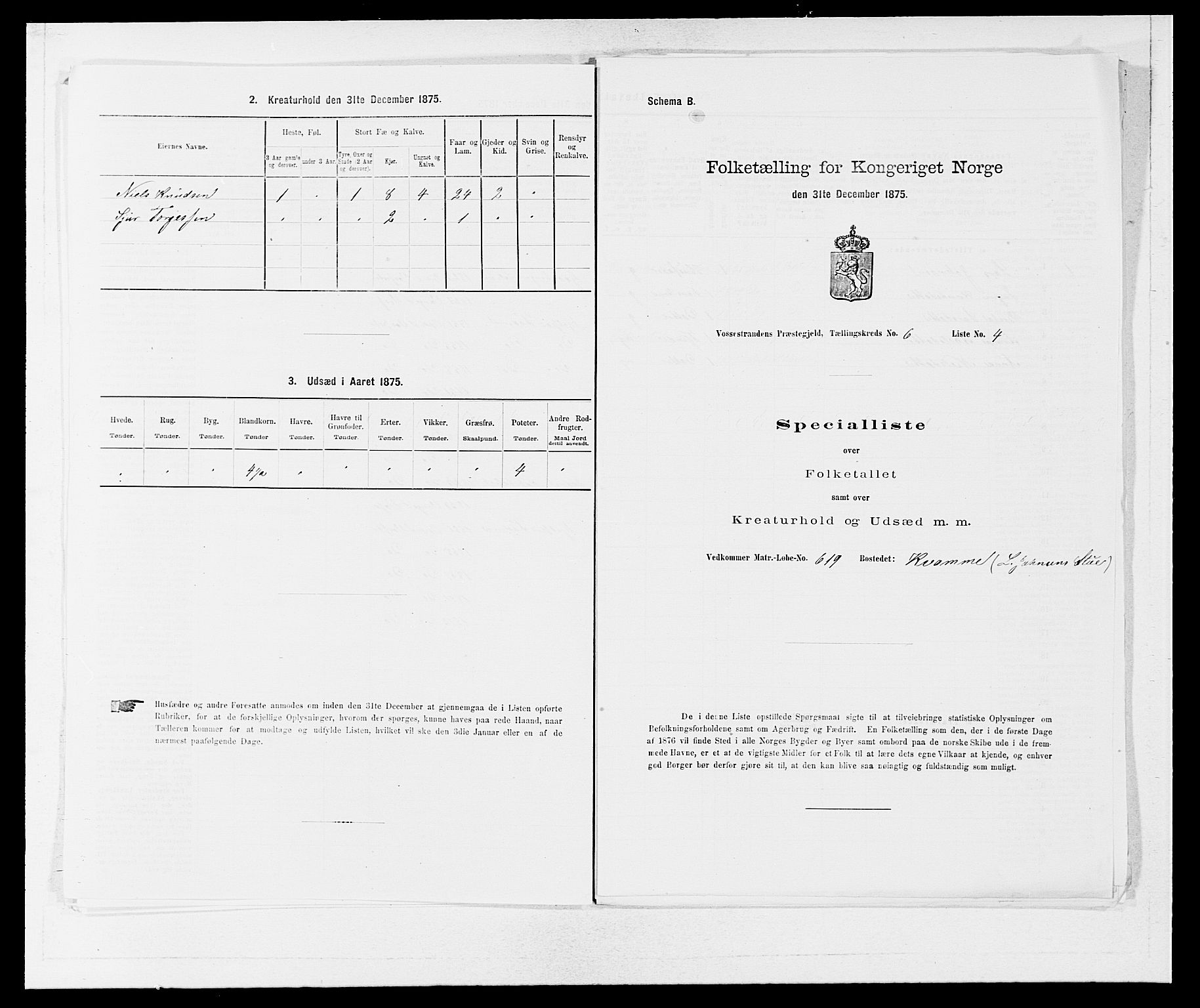 SAB, 1875 census for 1236P Vossestrand, 1875, p. 471