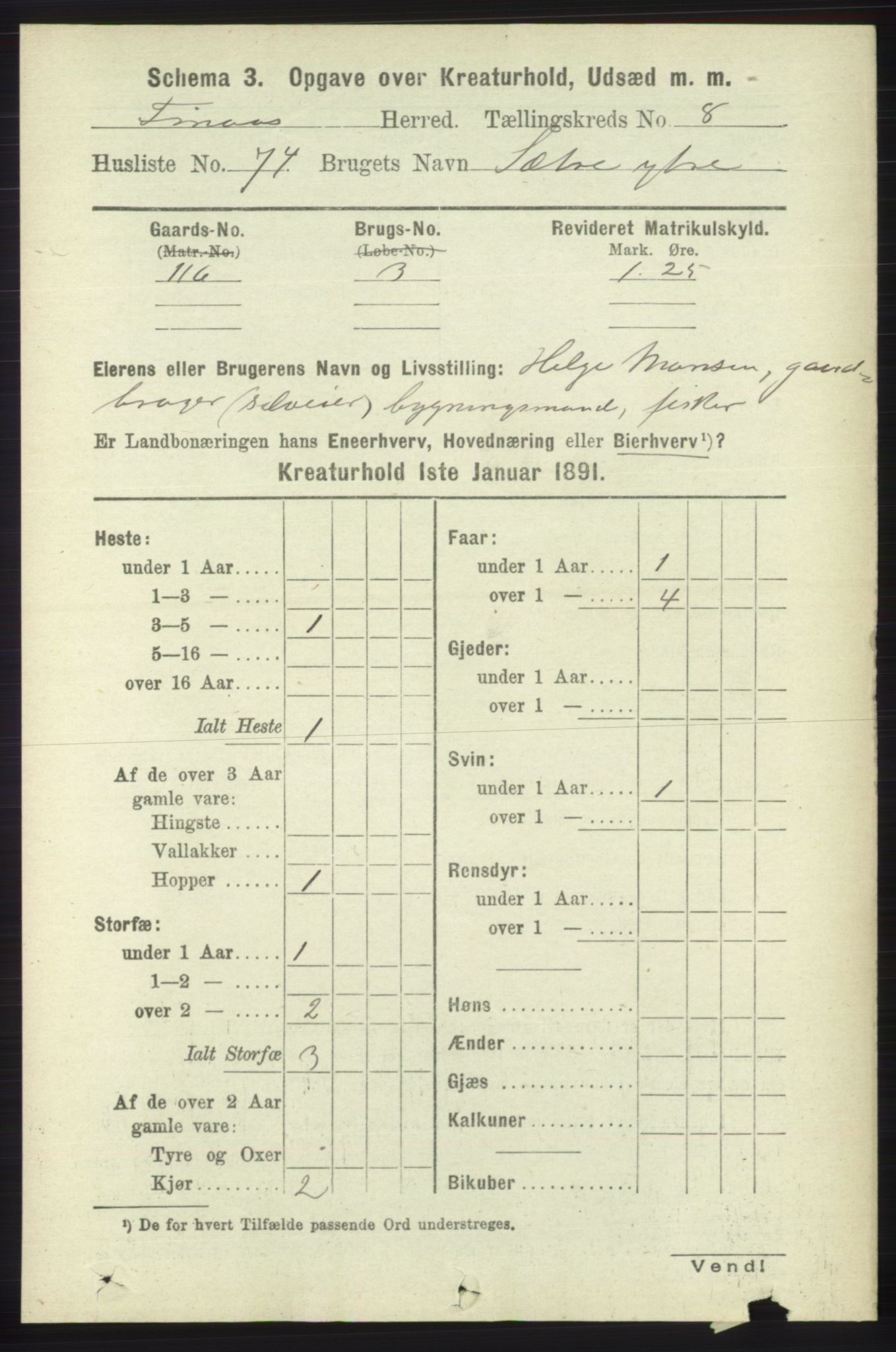 RA, 1891 census for 1218 Finnås, 1891, p. 7026