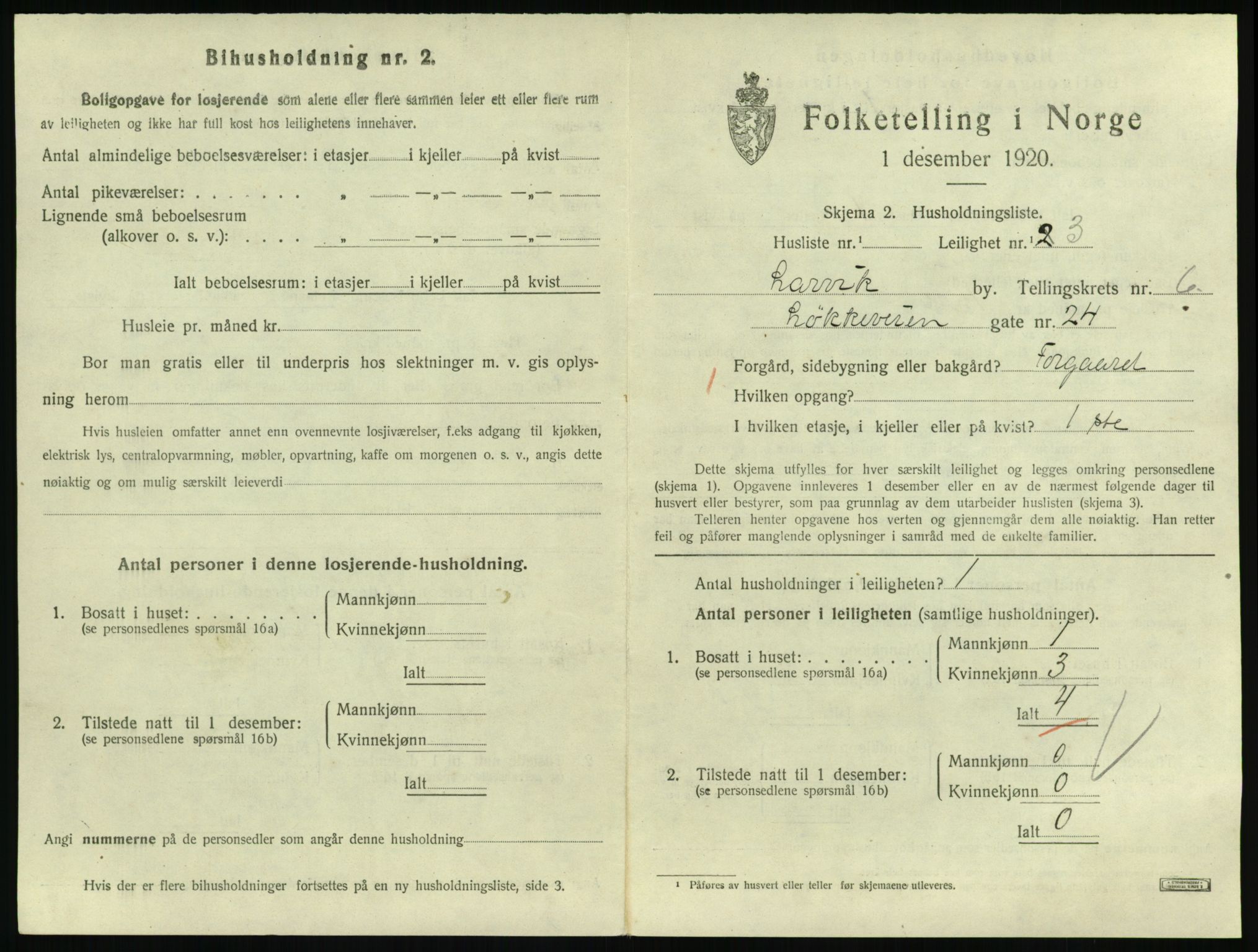 SAKO, 1920 census for Larvik, 1920, p. 5588