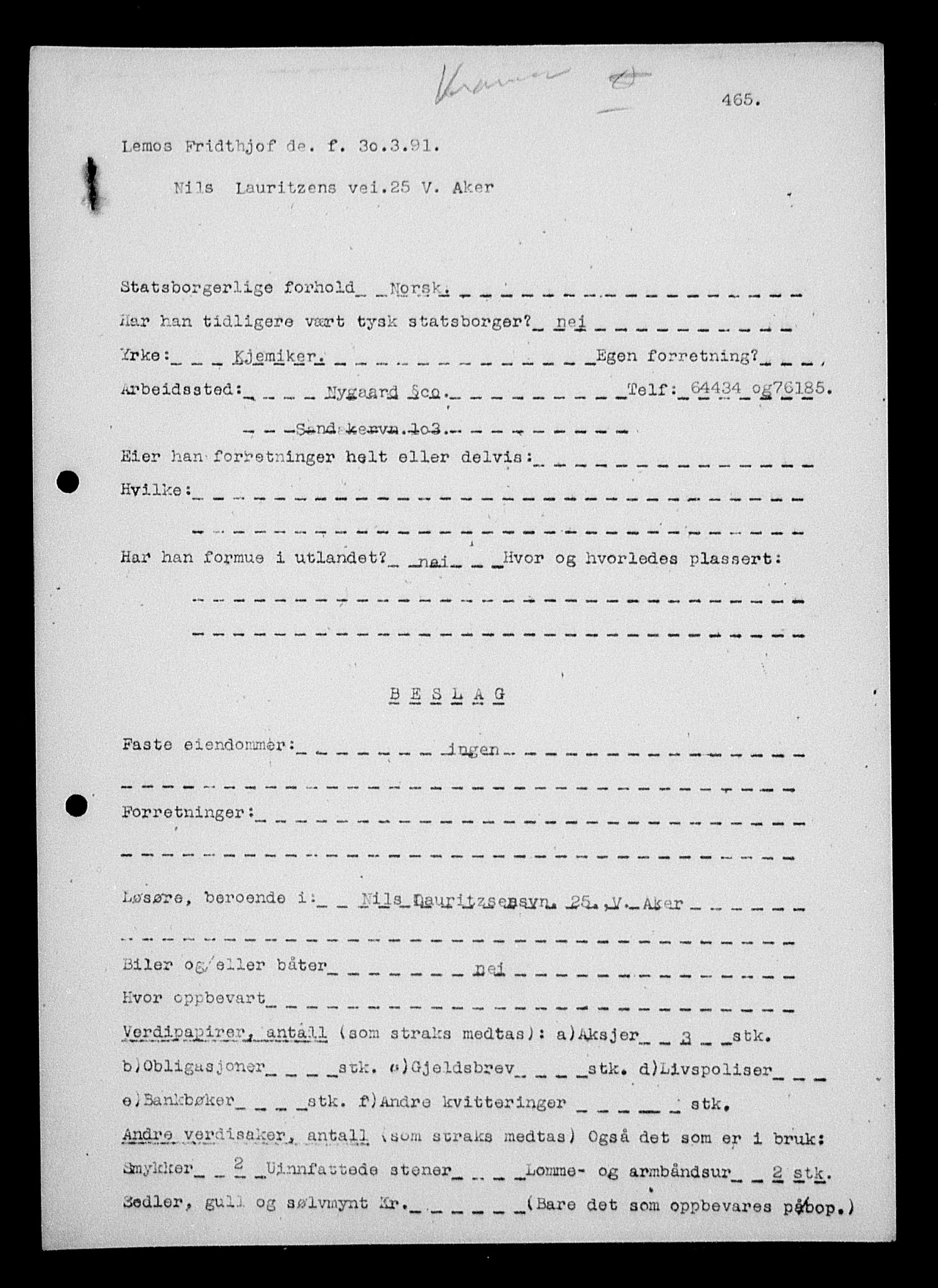 Justisdepartementet, Tilbakeføringskontoret for inndratte formuer, RA/S-1564/H/Hc/Hcc/L0956: --, 1945-1947, p. 184