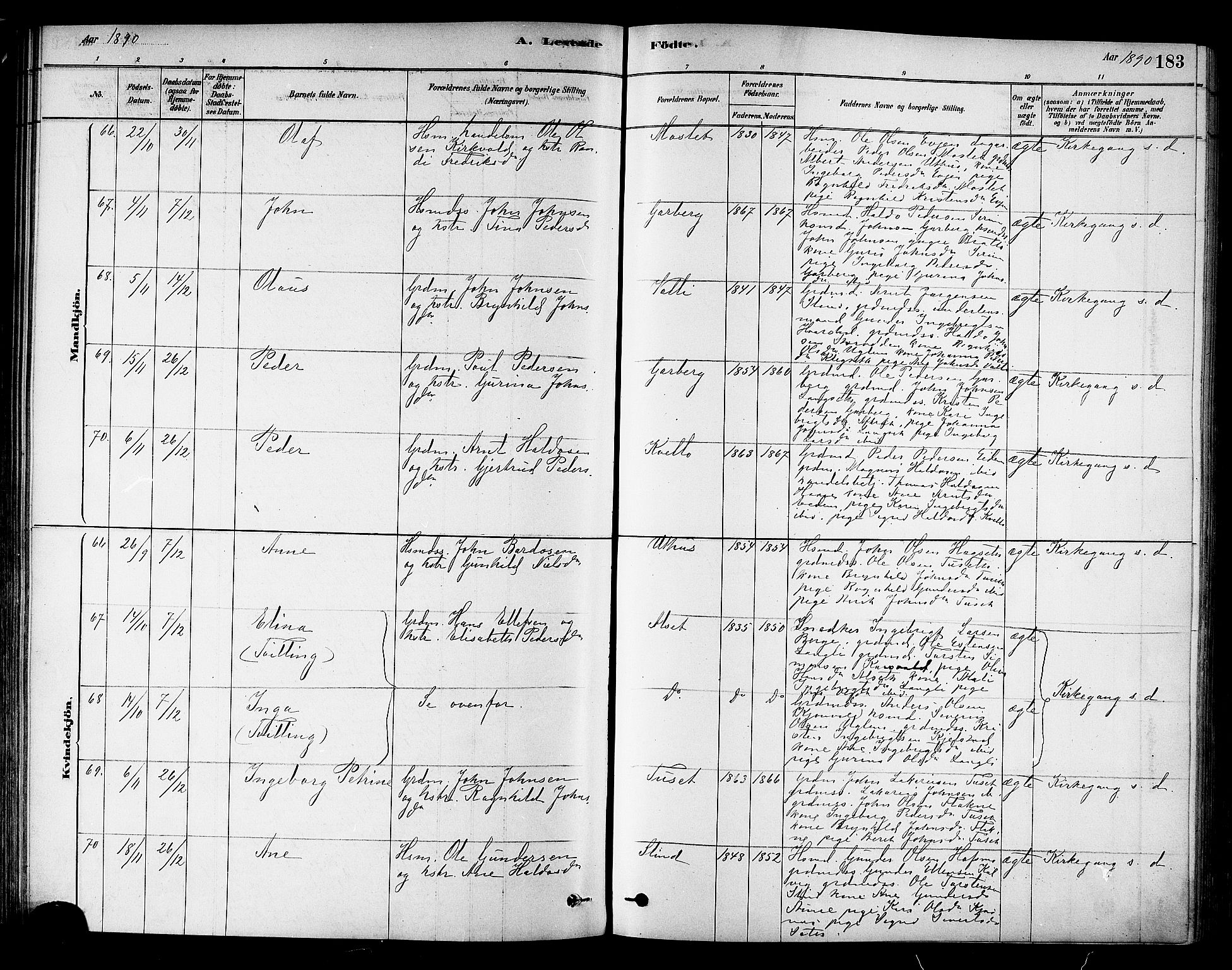 Ministerialprotokoller, klokkerbøker og fødselsregistre - Sør-Trøndelag, AV/SAT-A-1456/695/L1148: Parish register (official) no. 695A08, 1878-1891, p. 183