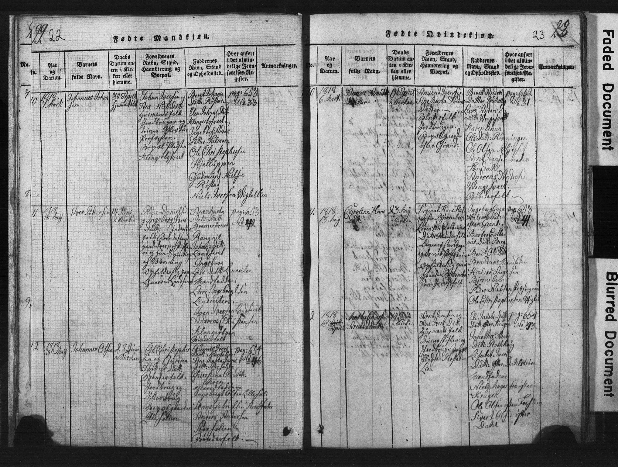 Ministerialprotokoller, klokkerbøker og fødselsregistre - Nord-Trøndelag, AV/SAT-A-1458/701/L0017: Parish register (copy) no. 701C01, 1817-1825, p. 22-23