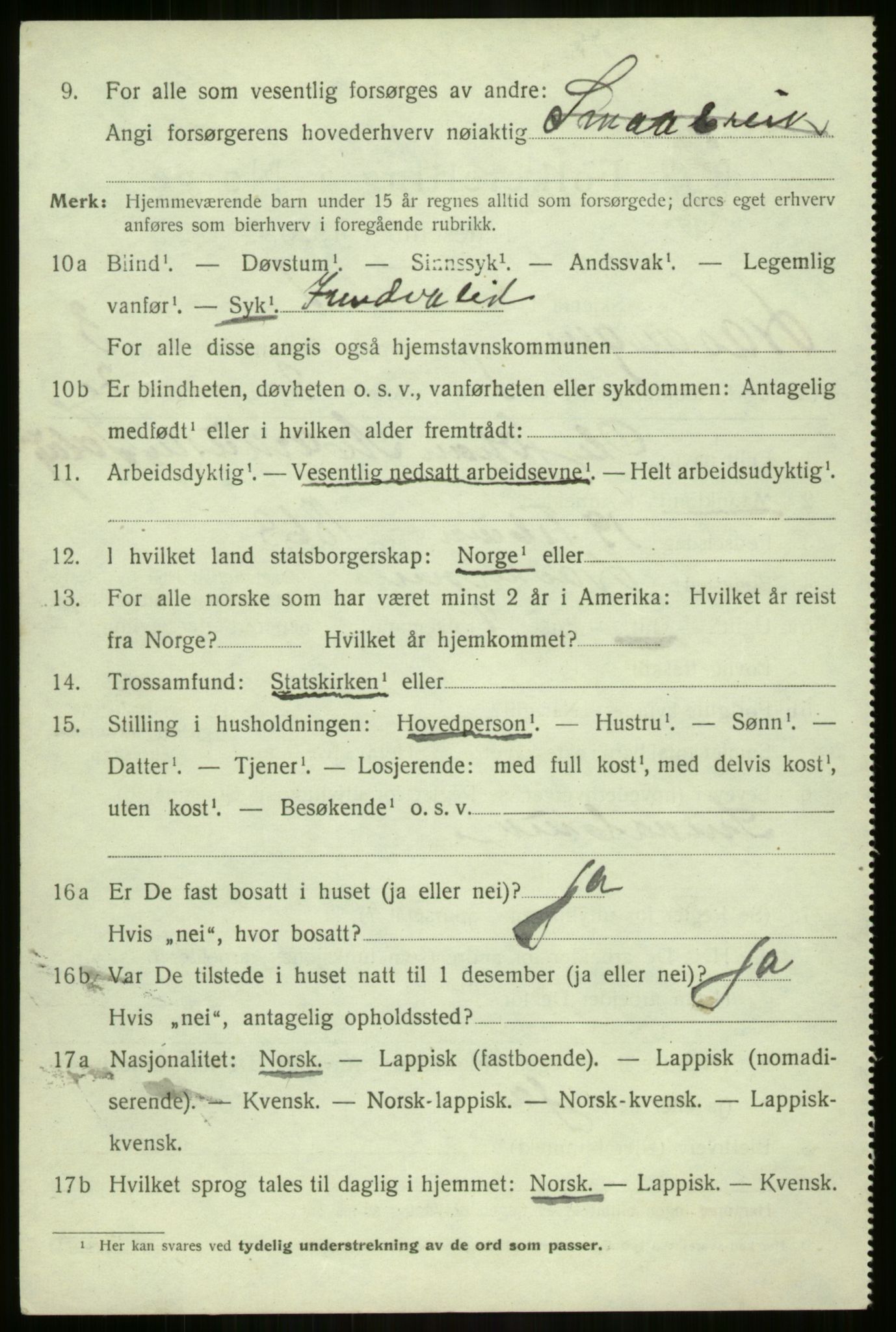 SATØ, 1920 census for Lavangen, 1920, p. 1348