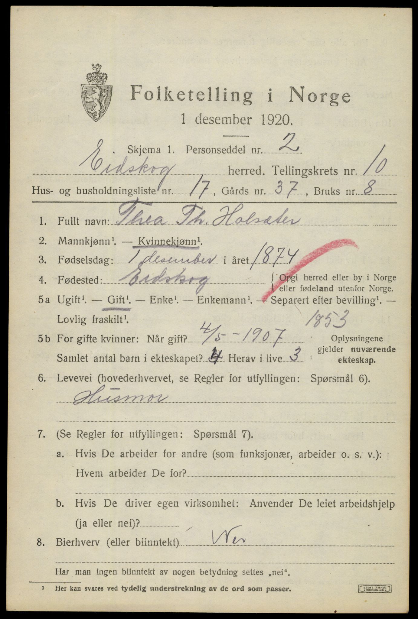 SAH, 1920 census for Eidskog, 1920, p. 11317