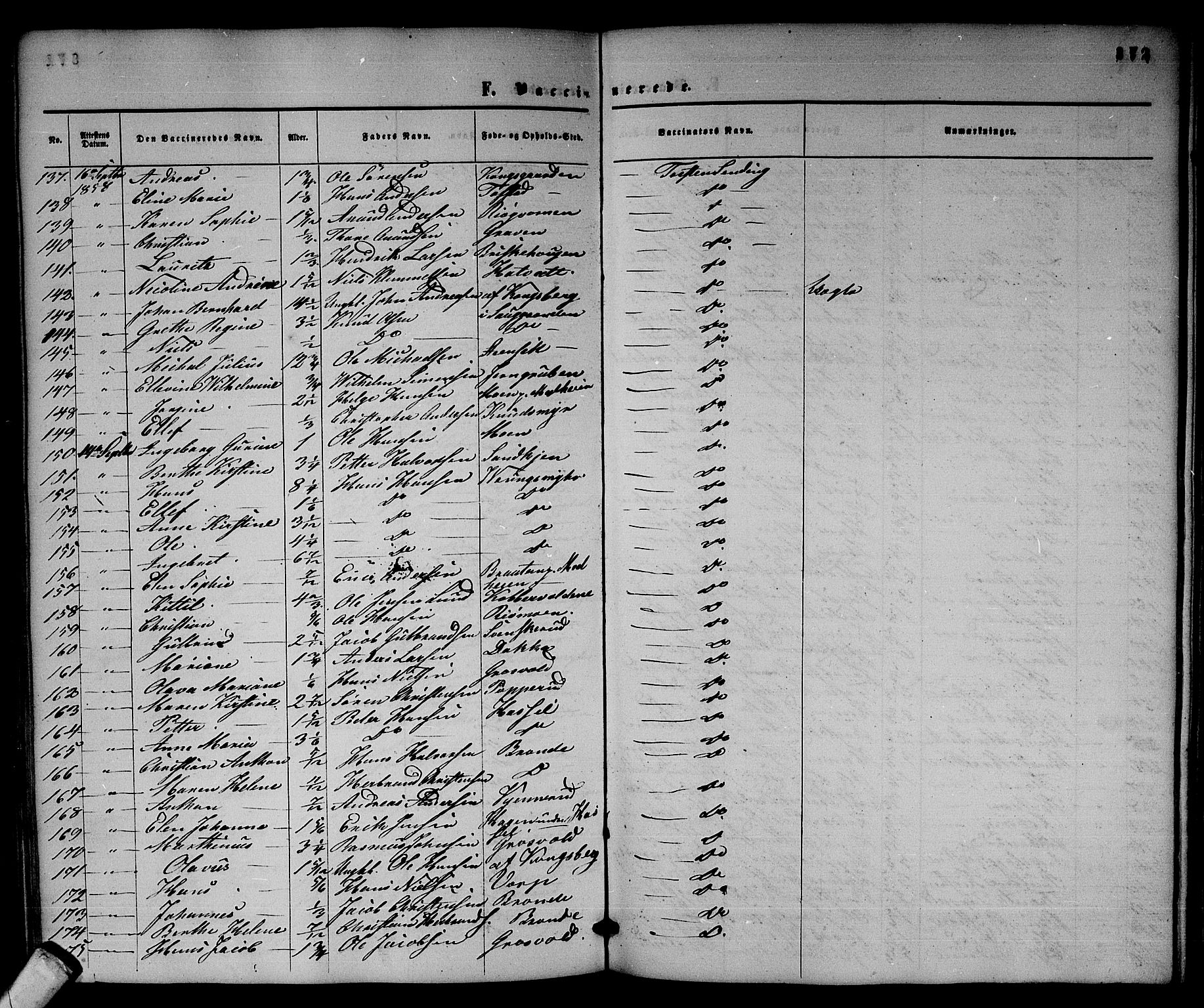 Sandsvær kirkebøker, AV/SAKO-A-244/G/Ga/L0005: Parish register (copy) no. I 5, 1857-1873, p. 372