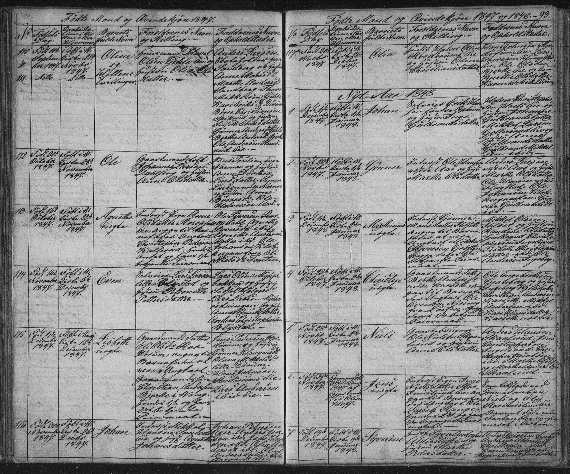 Vang prestekontor, Hedmark, AV/SAH-PREST-008/H/Ha/Hab/L0008: Parish register (copy) no. 8, 1832-1854, p. 93