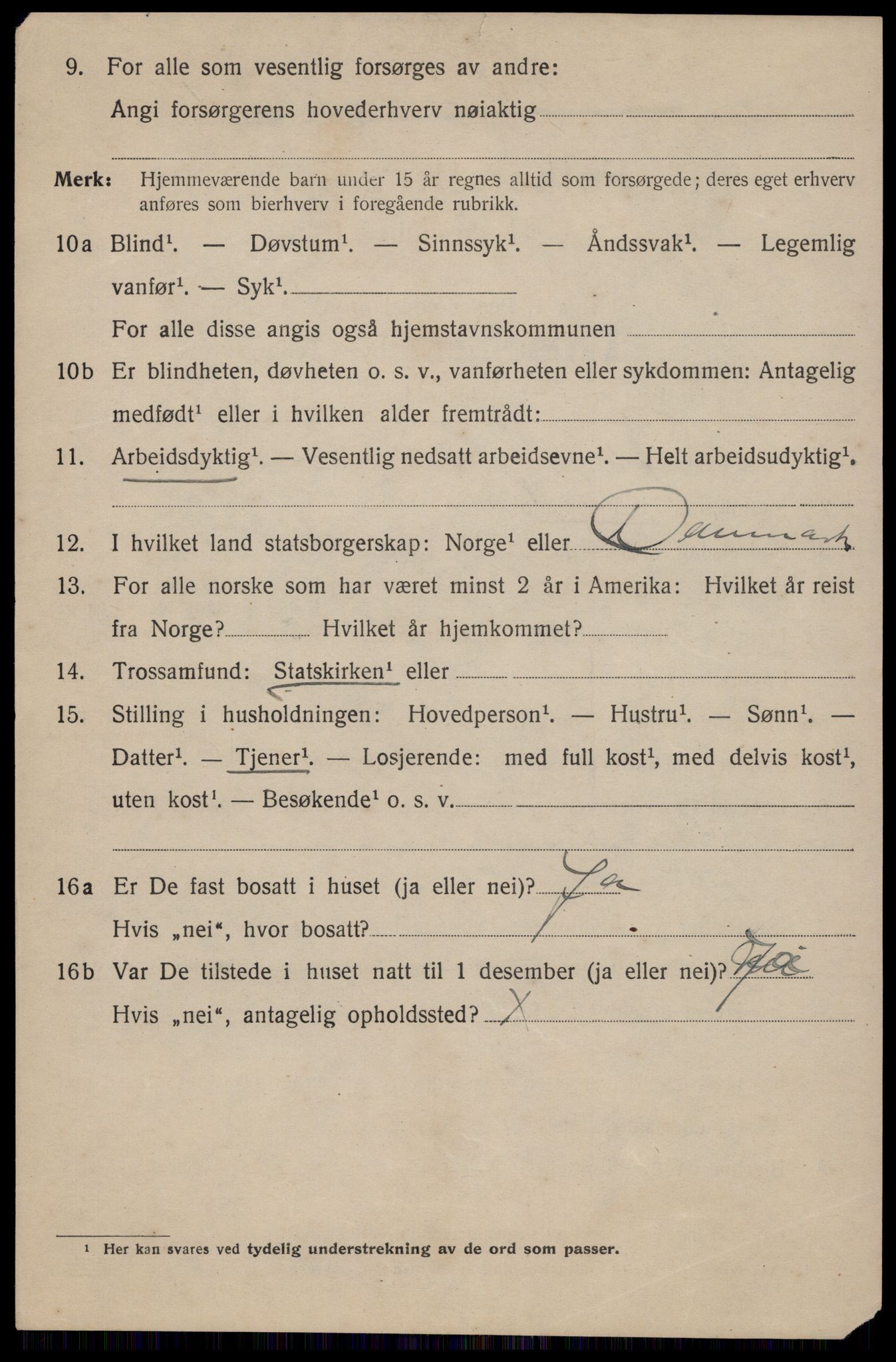 SAT, 1920 census for Trondheim, 1920, p. 119097