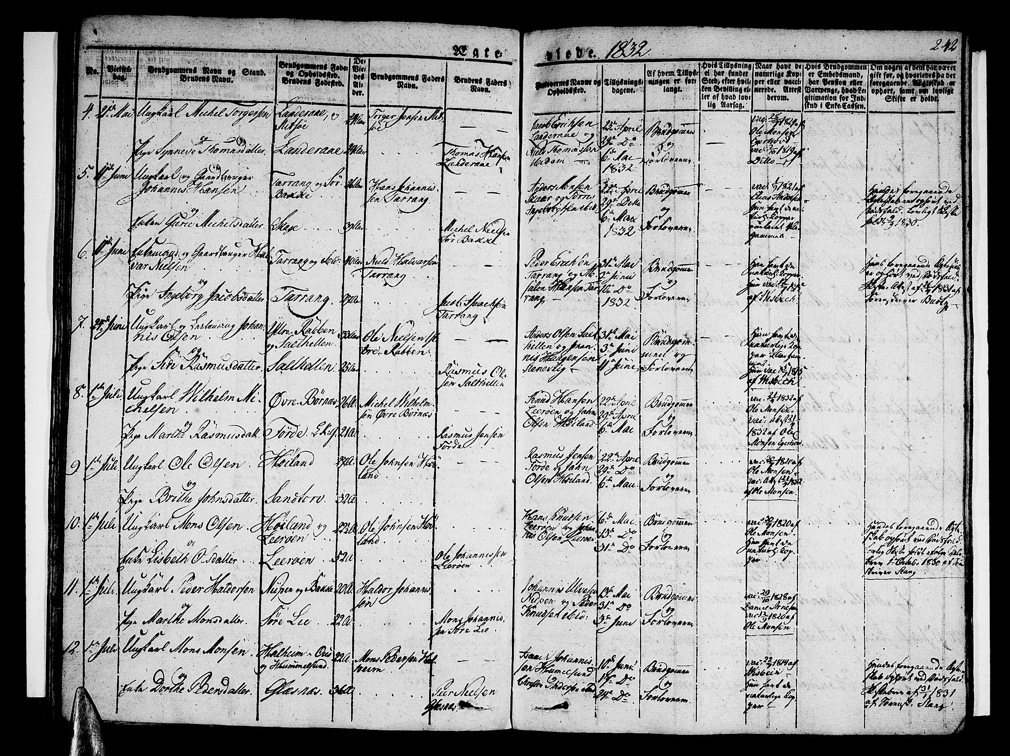 Sund sokneprestembete, AV/SAB-A-99930: Parish register (official) no. A 12, 1825-1835, p. 242