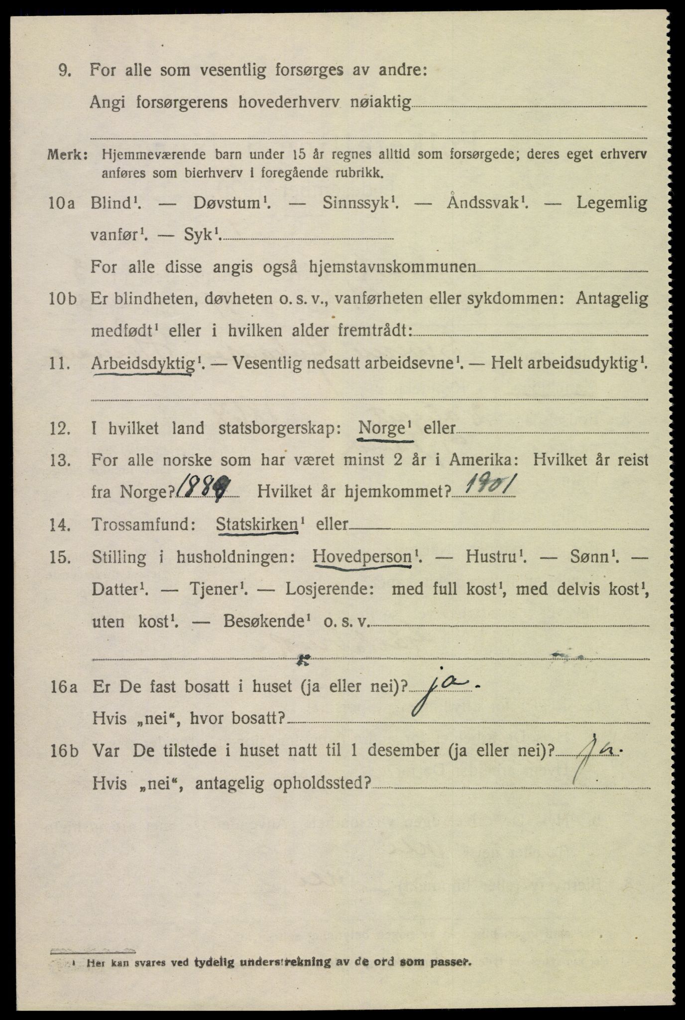 SAK, 1920 census for Gyland, 1920, p. 849