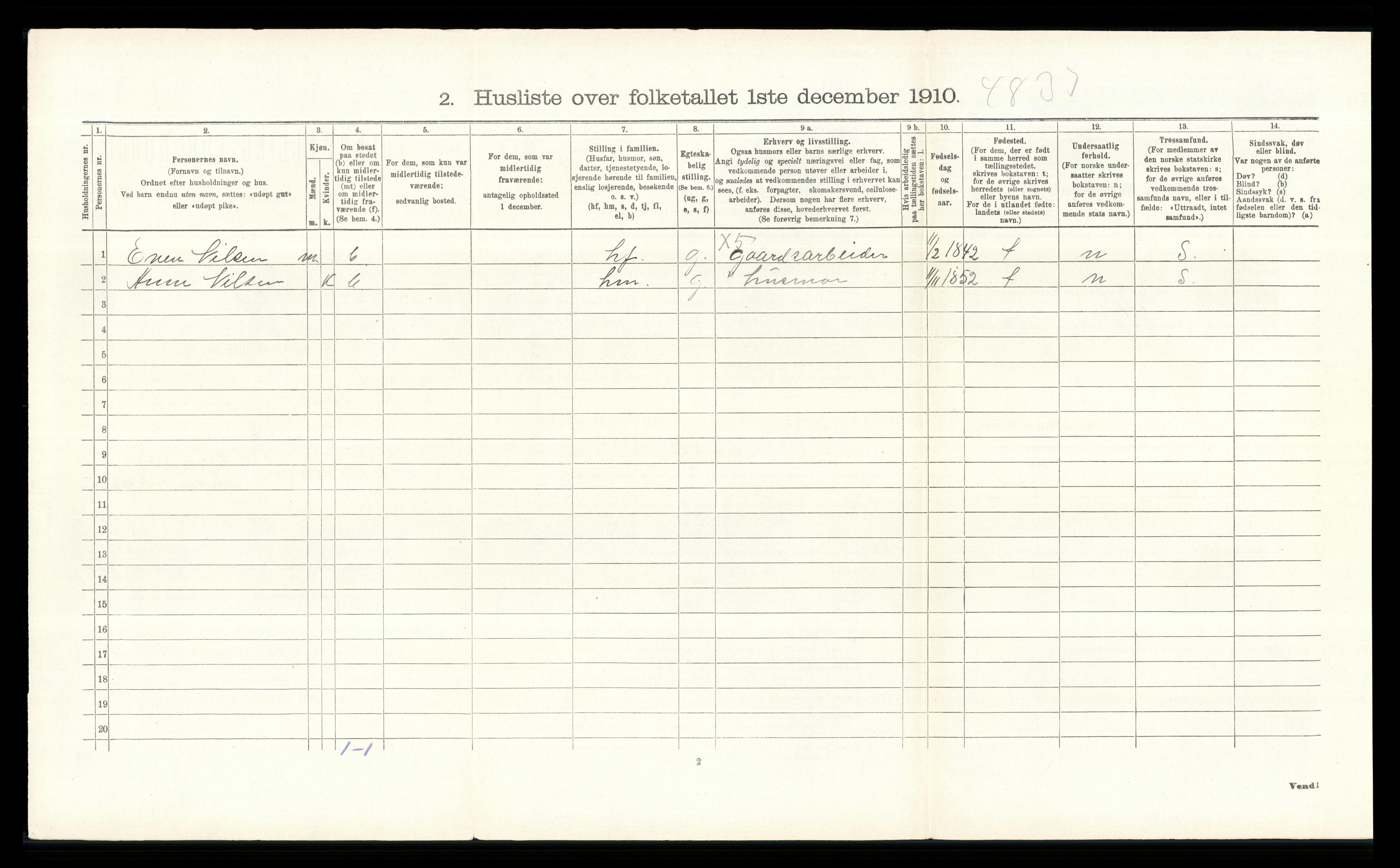 RA, 1910 census for Stange, 1910, p. 1677