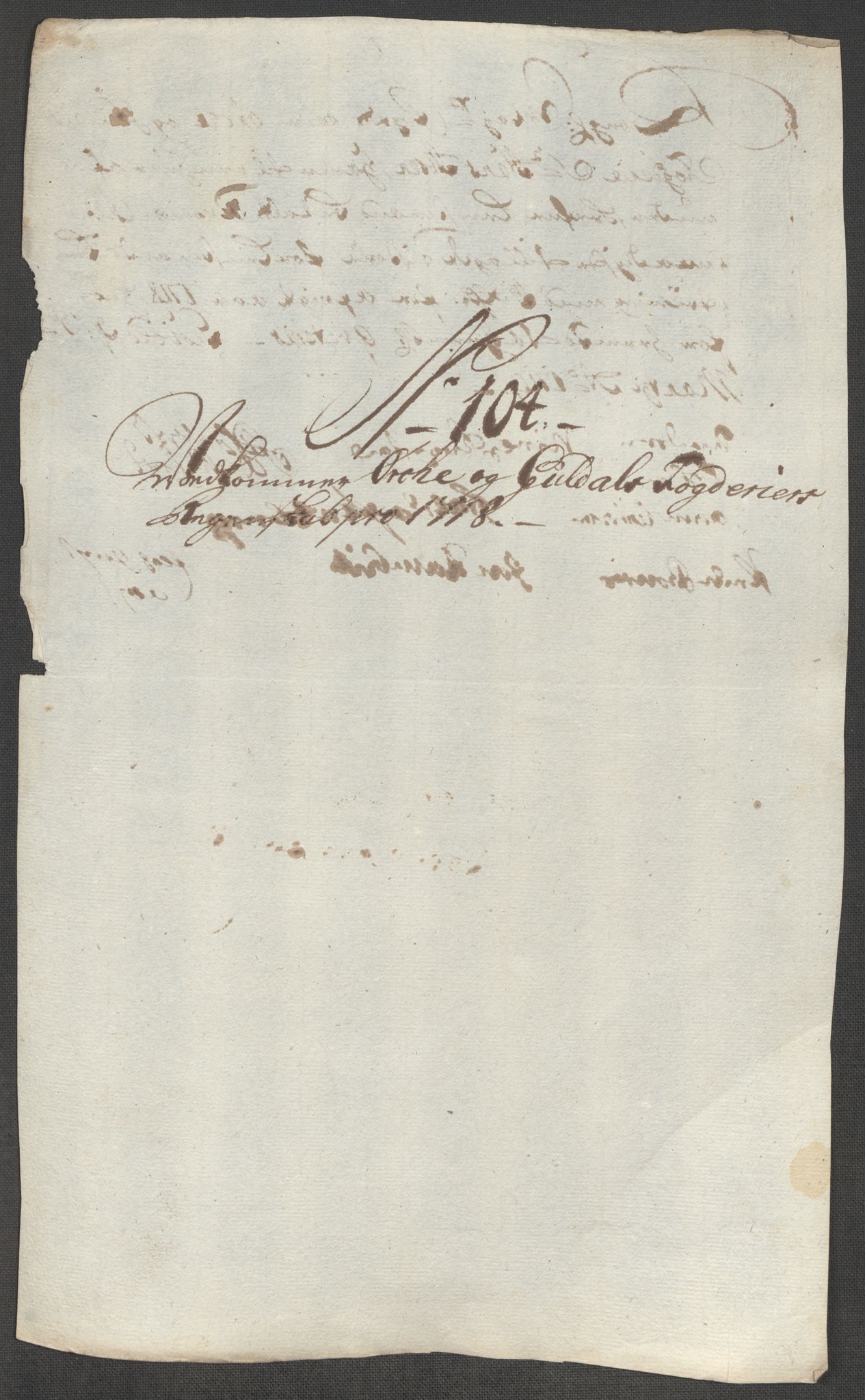 Rentekammeret inntil 1814, Reviderte regnskaper, Fogderegnskap, RA/EA-4092/R60/L3972: Fogderegnskap Orkdal og Gauldal, 1718, p. 272