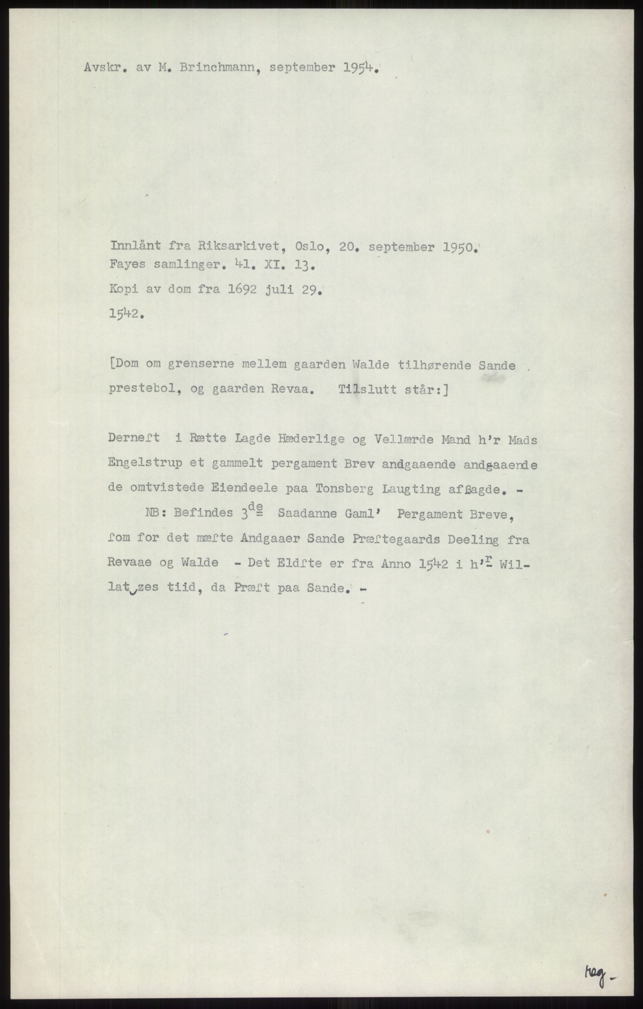 Samlinger til kildeutgivelse, Diplomavskriftsamlingen, RA/EA-4053/H/Ha, p. 321