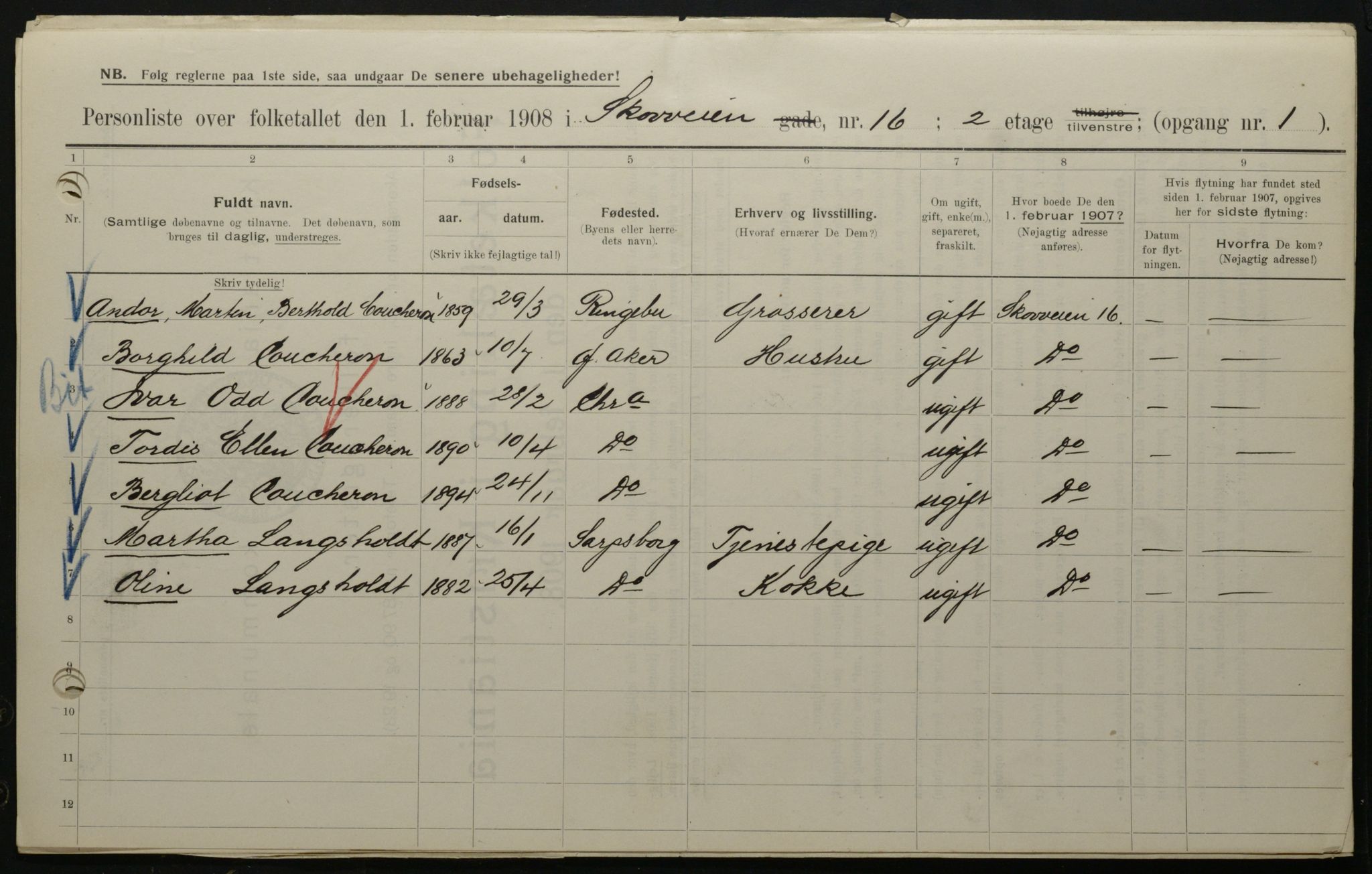 OBA, Municipal Census 1908 for Kristiania, 1908, p. 86975