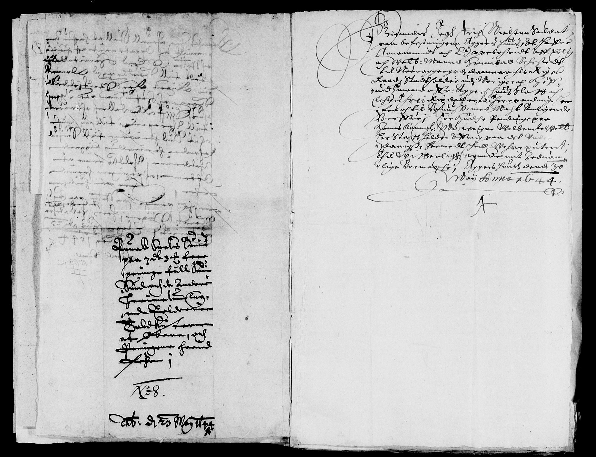 Rentekammeret inntil 1814, Reviderte regnskaper, Lensregnskaper, AV/RA-EA-5023/R/Rb/Rba/L0180: Akershus len, 1644-1645