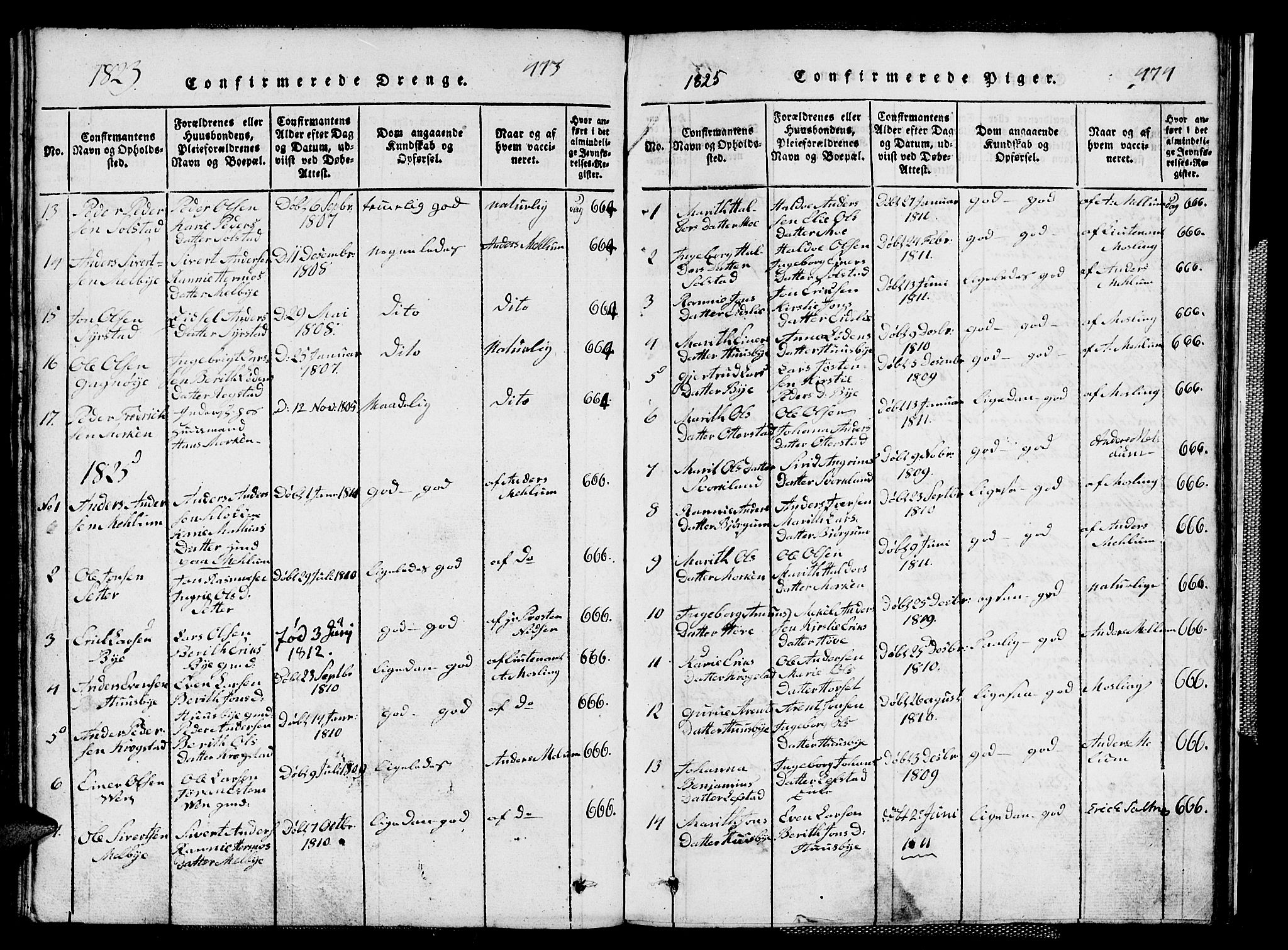 Ministerialprotokoller, klokkerbøker og fødselsregistre - Sør-Trøndelag, AV/SAT-A-1456/667/L0796: Parish register (copy) no. 667C01, 1817-1836, p. 473-474