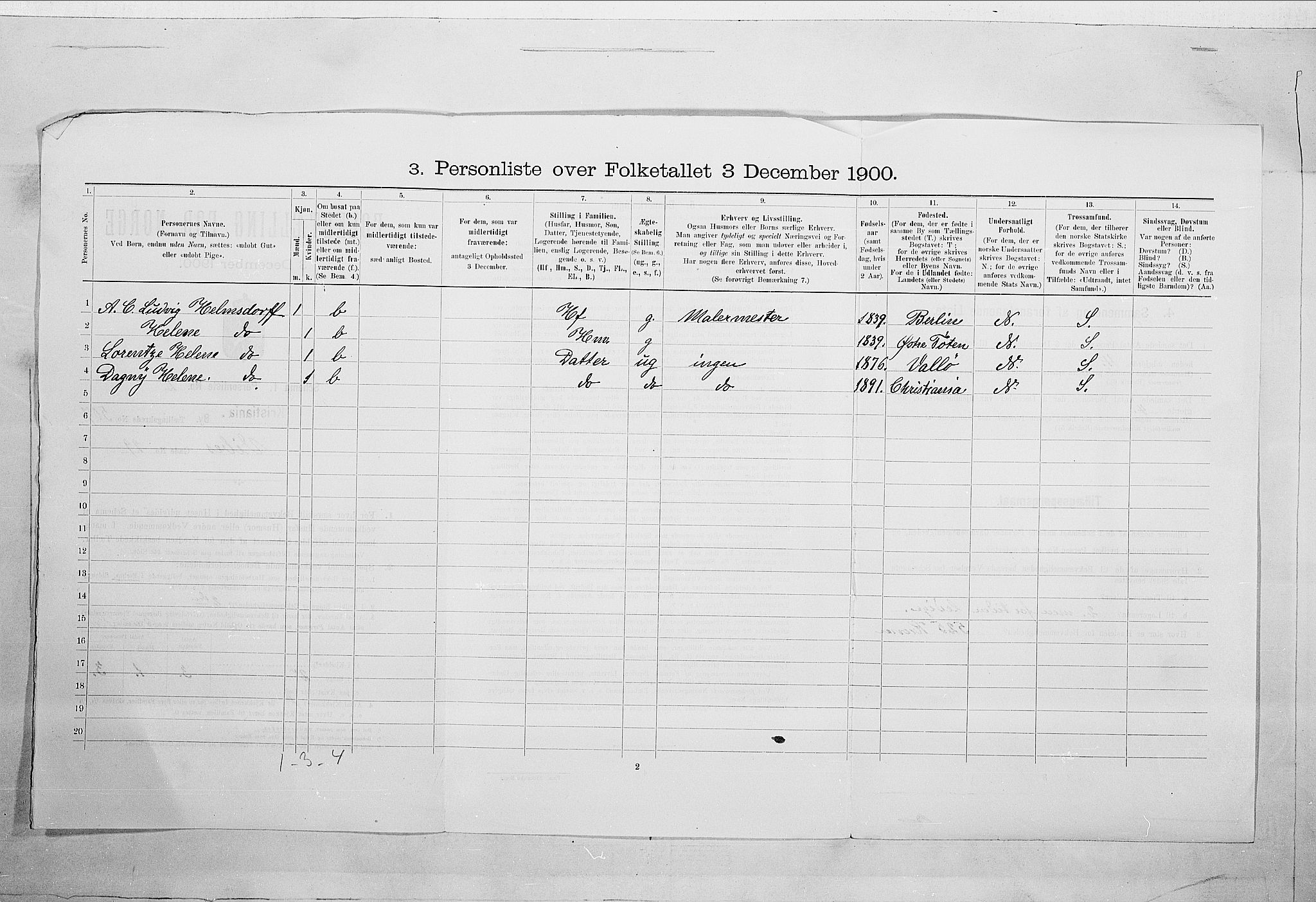 SAO, 1900 census for Kristiania, 1900, p. 112693