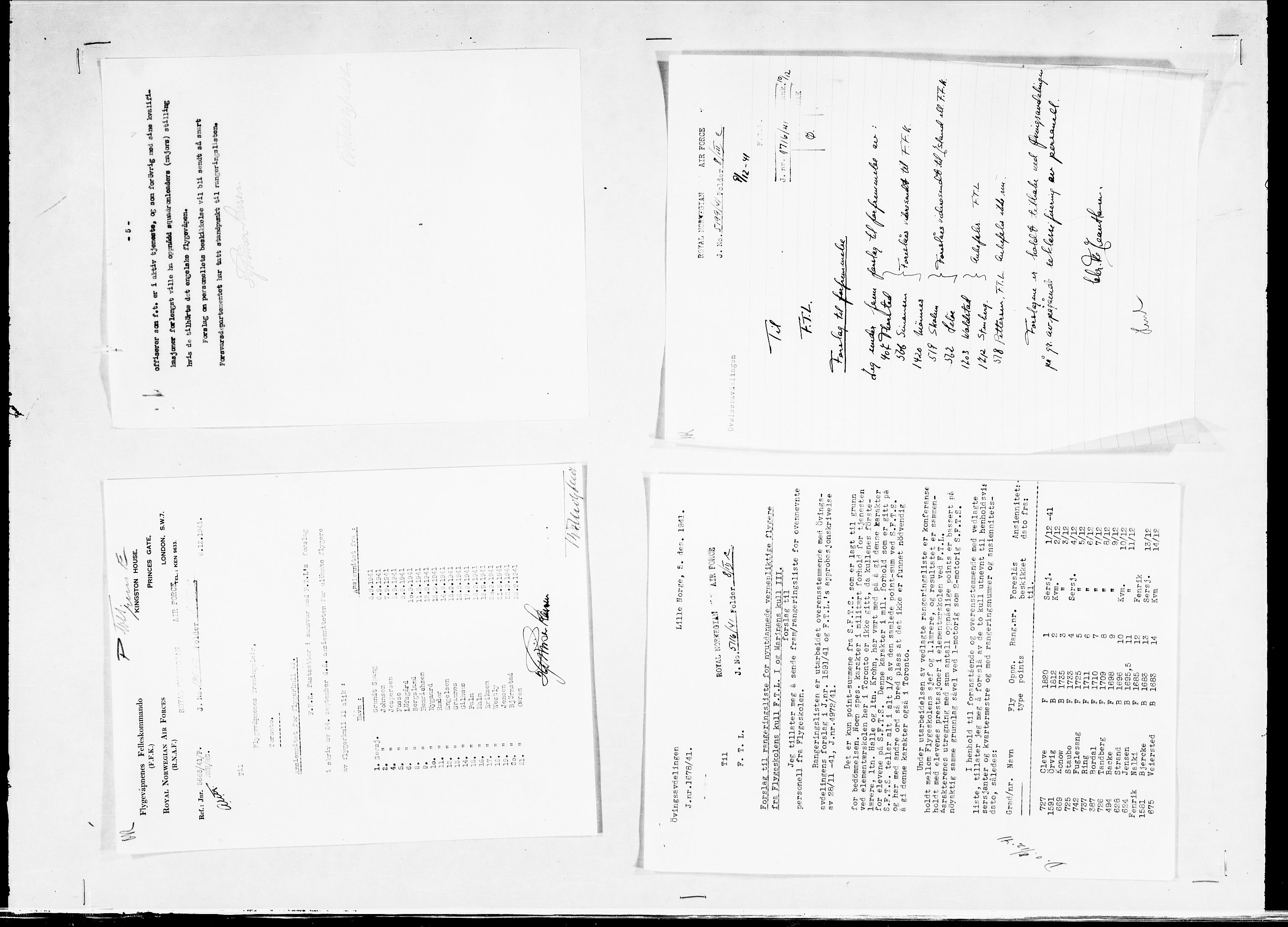 Forsvaret, Flyvåpnenes treningsleir 1940-1945, AV/RA-RAFA-3974/V/L0038: Ekspedisjonskontoret. 8. Personellkontoret, 1940-1945