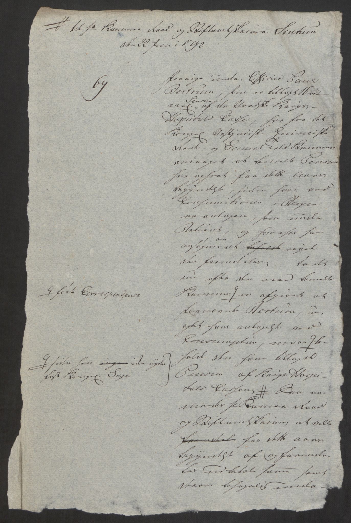 Forsvaret, Den norske kvesthuskasse/krigshospitalkasse, AV/RA-RAFA-1887/F/Fa/L0008: Konsepter, 1790-1793, p. 858