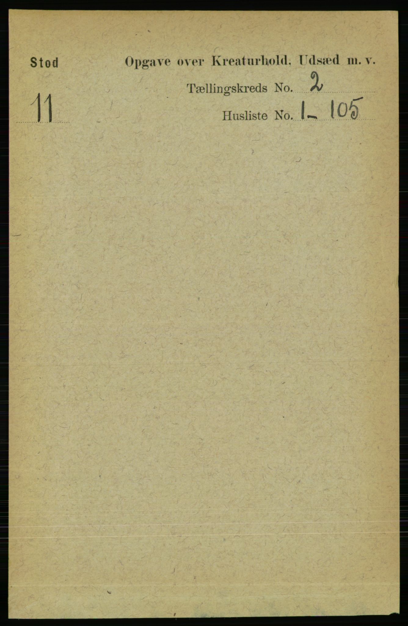 RA, 1891 census for 1734 Stod, 1891, p. 3047