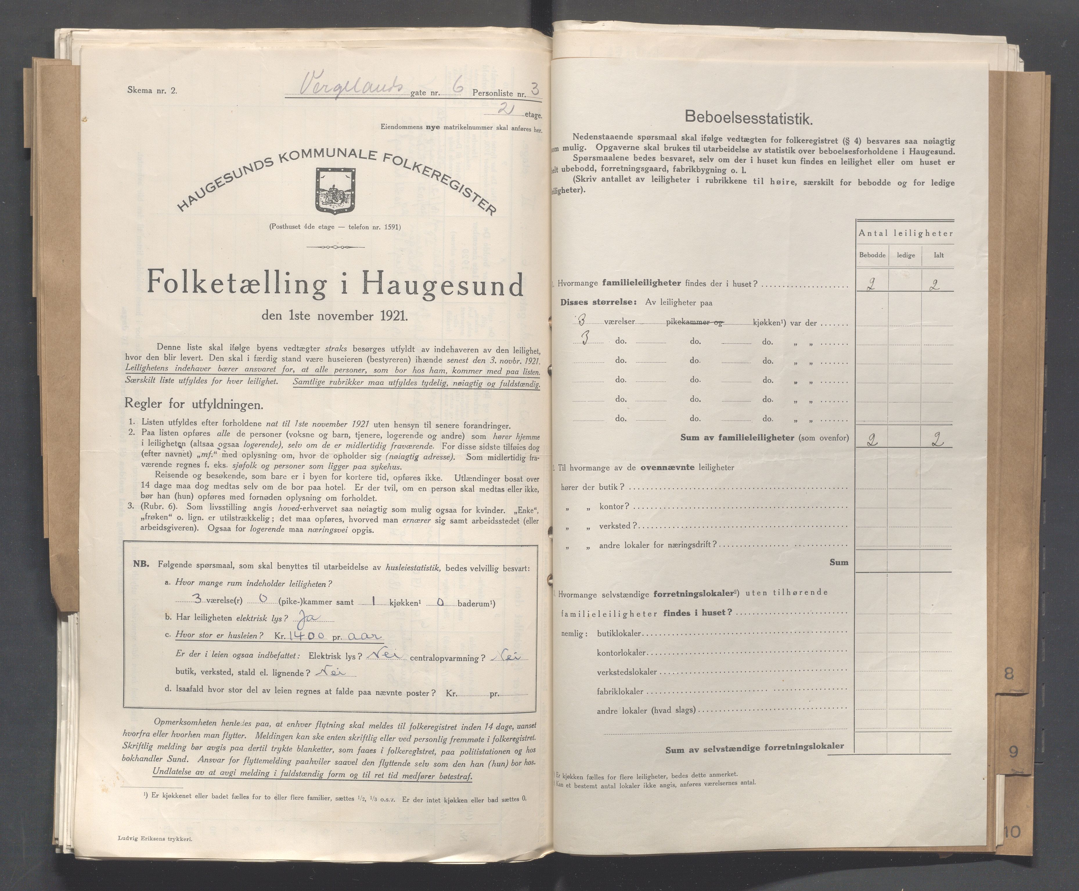 IKAR, Local census 1.11.1921 for Haugesund, 1921, p. 5503