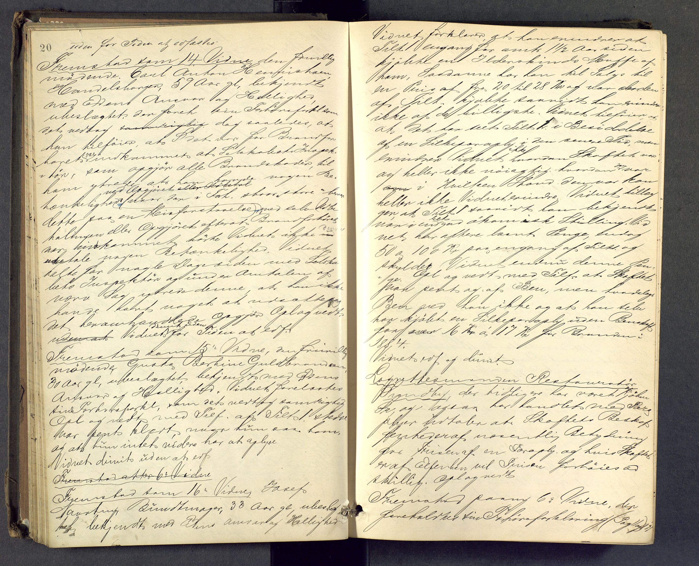 Larvik byfogd, AV/SAKO-A-218/F/Fd/L0014: Ekstrarettsprotokoll., 1887-1892, p. 20