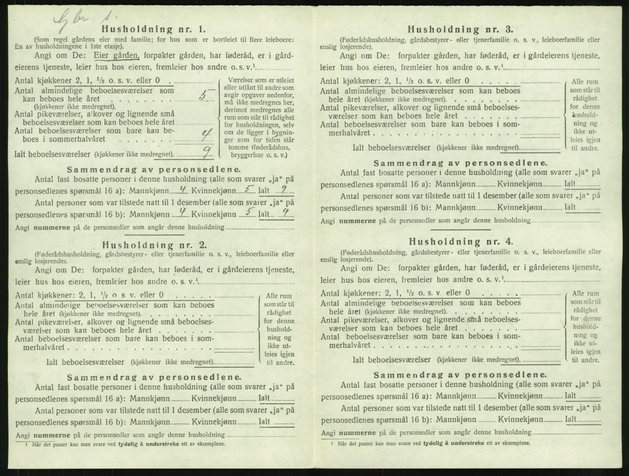 SAT, 1920 census for Rindal, 1920, p. 725