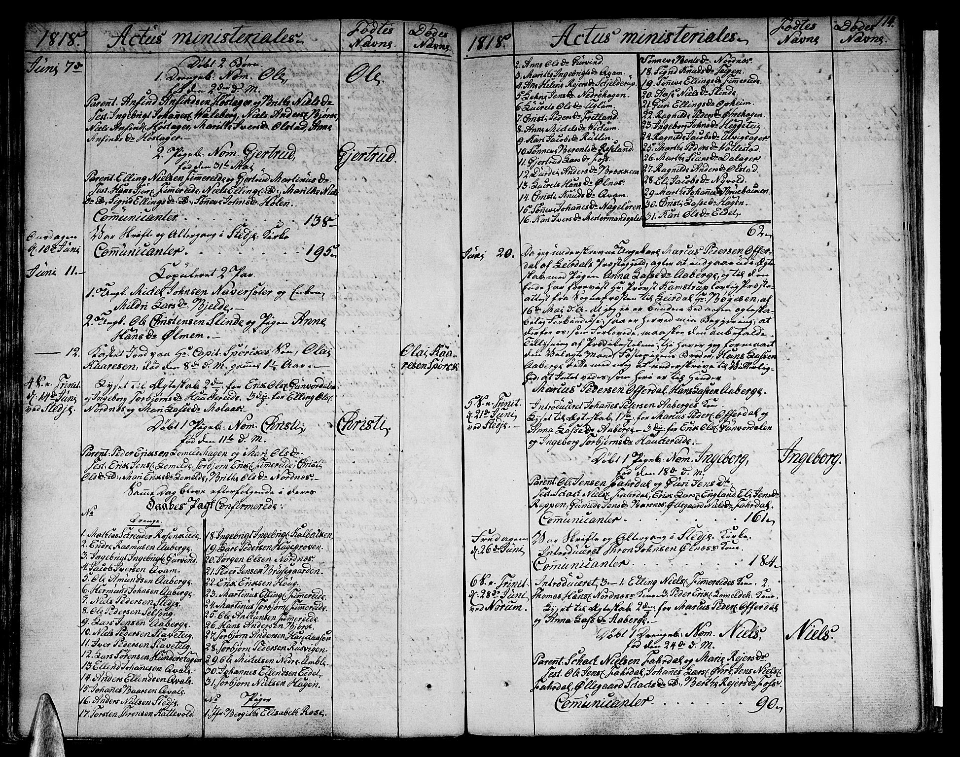 Sogndal sokneprestembete, AV/SAB-A-81301/H/Haa/Haaa/L0009: Parish register (official) no. A 9, 1809-1821, p. 114