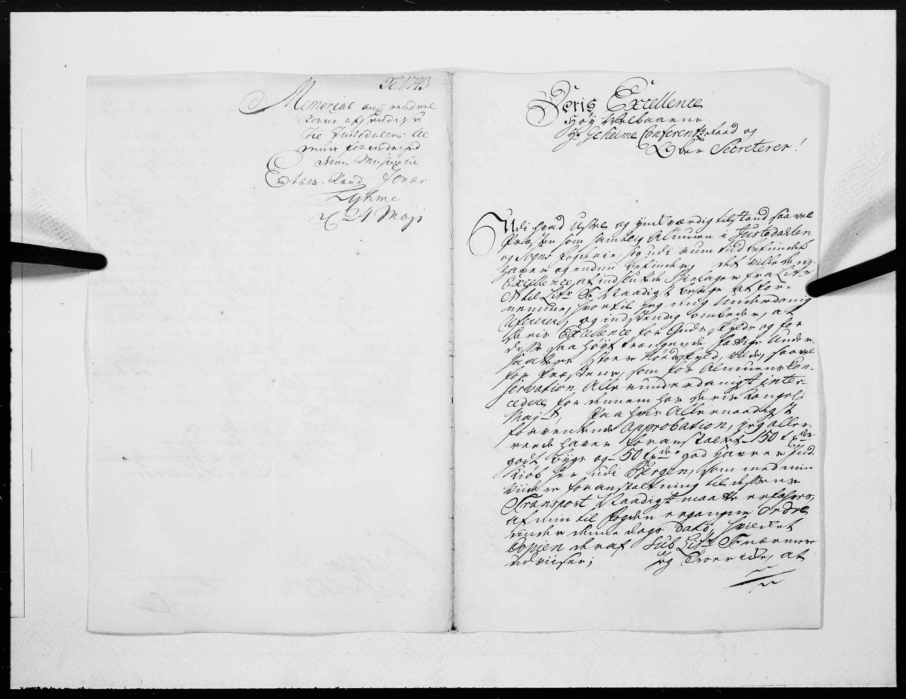 Danske Kanselli 1572-1799, RA/EA-3023/F/Fc/Fcc/Fcca/L0137: Norske innlegg 1572-1799, 1743, p. 482