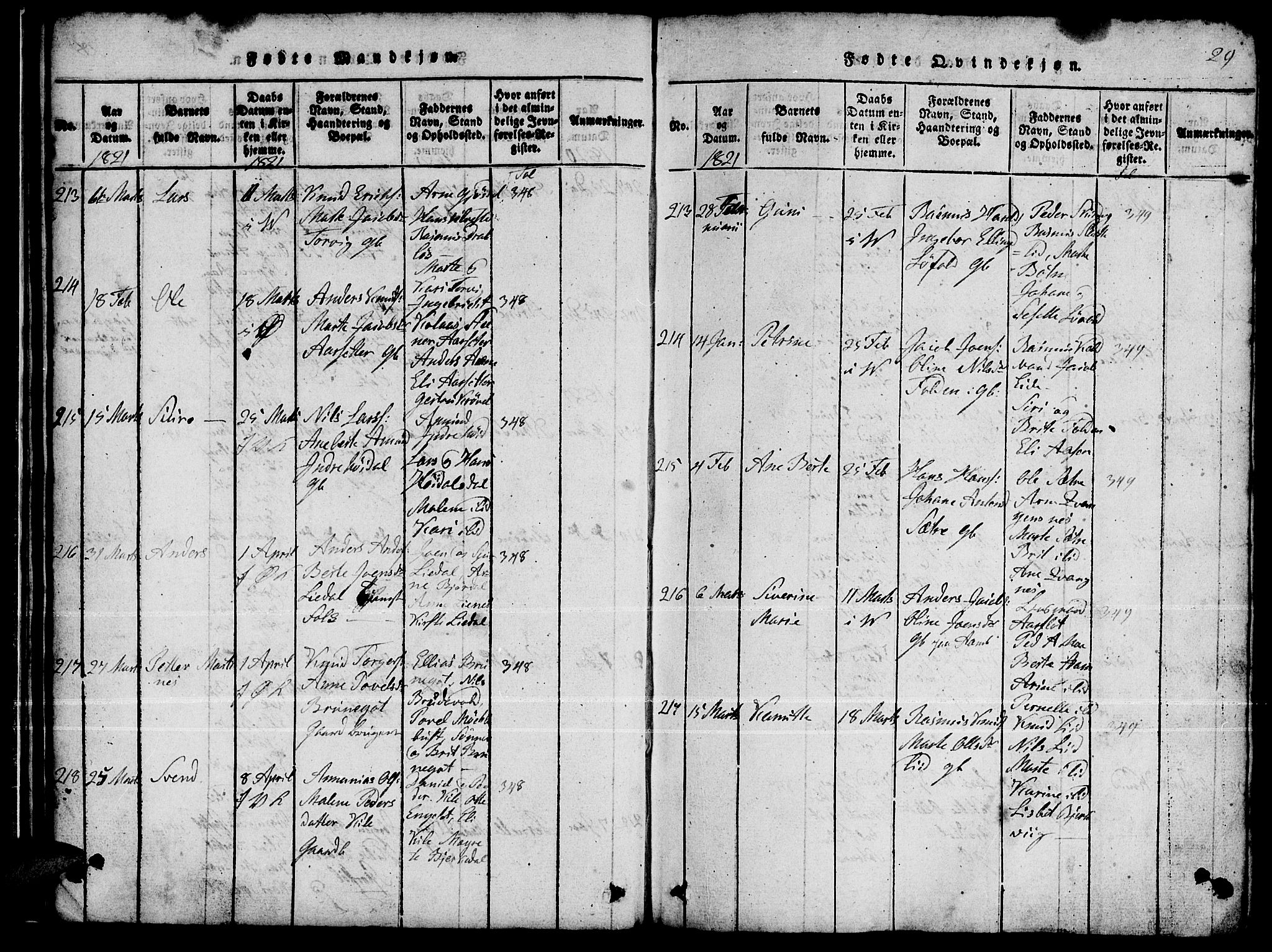 Ministerialprotokoller, klokkerbøker og fødselsregistre - Møre og Romsdal, AV/SAT-A-1454/511/L0155: Parish register (copy) no. 511C01, 1817-1829, p. 29