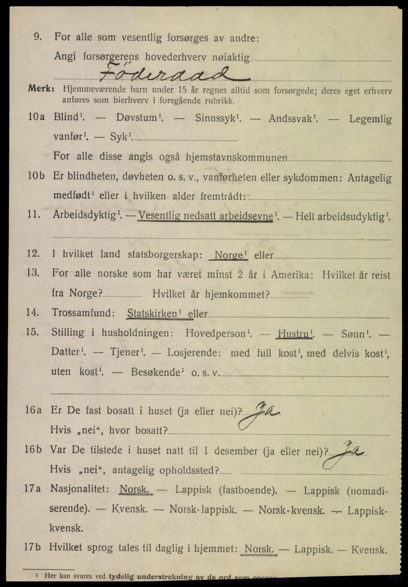 SAT, 1920 census for Rødøy, 1920, p. 4203