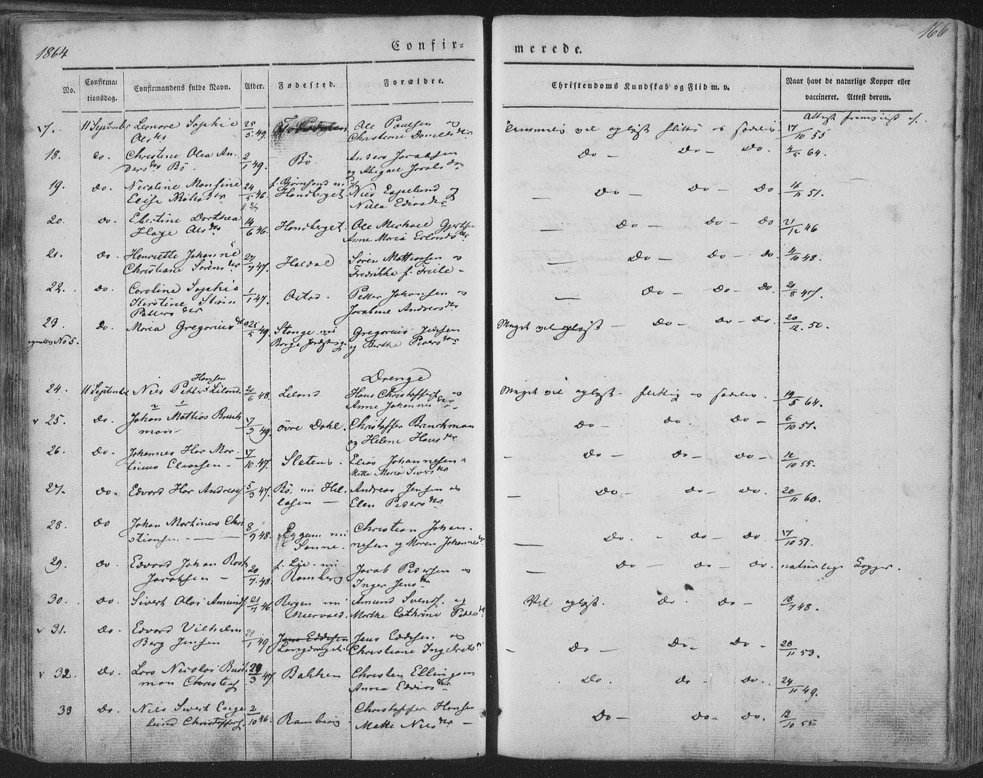 Ministerialprotokoller, klokkerbøker og fødselsregistre - Nordland, AV/SAT-A-1459/880/L1131: Parish register (official) no. 880A05, 1844-1868, p. 166