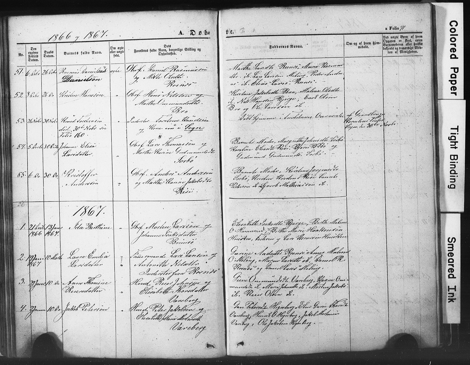 Rennesøy sokneprestkontor, SAST/A -101827/H/Ha/Hab/L0002: Parish register (copy) no. B 2, 1852-1880, p. 71