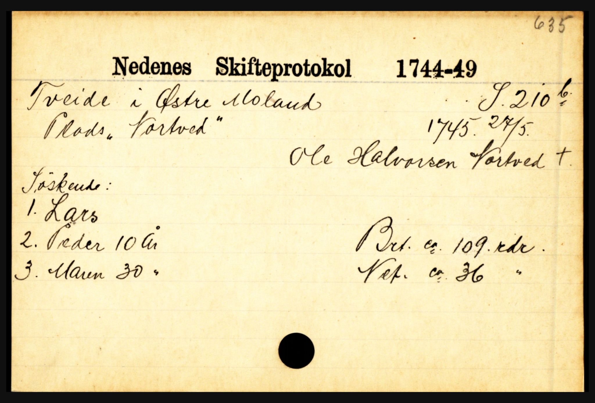 Nedenes sorenskriveri før 1824, AV/SAK-1221-0007/H, p. 31449