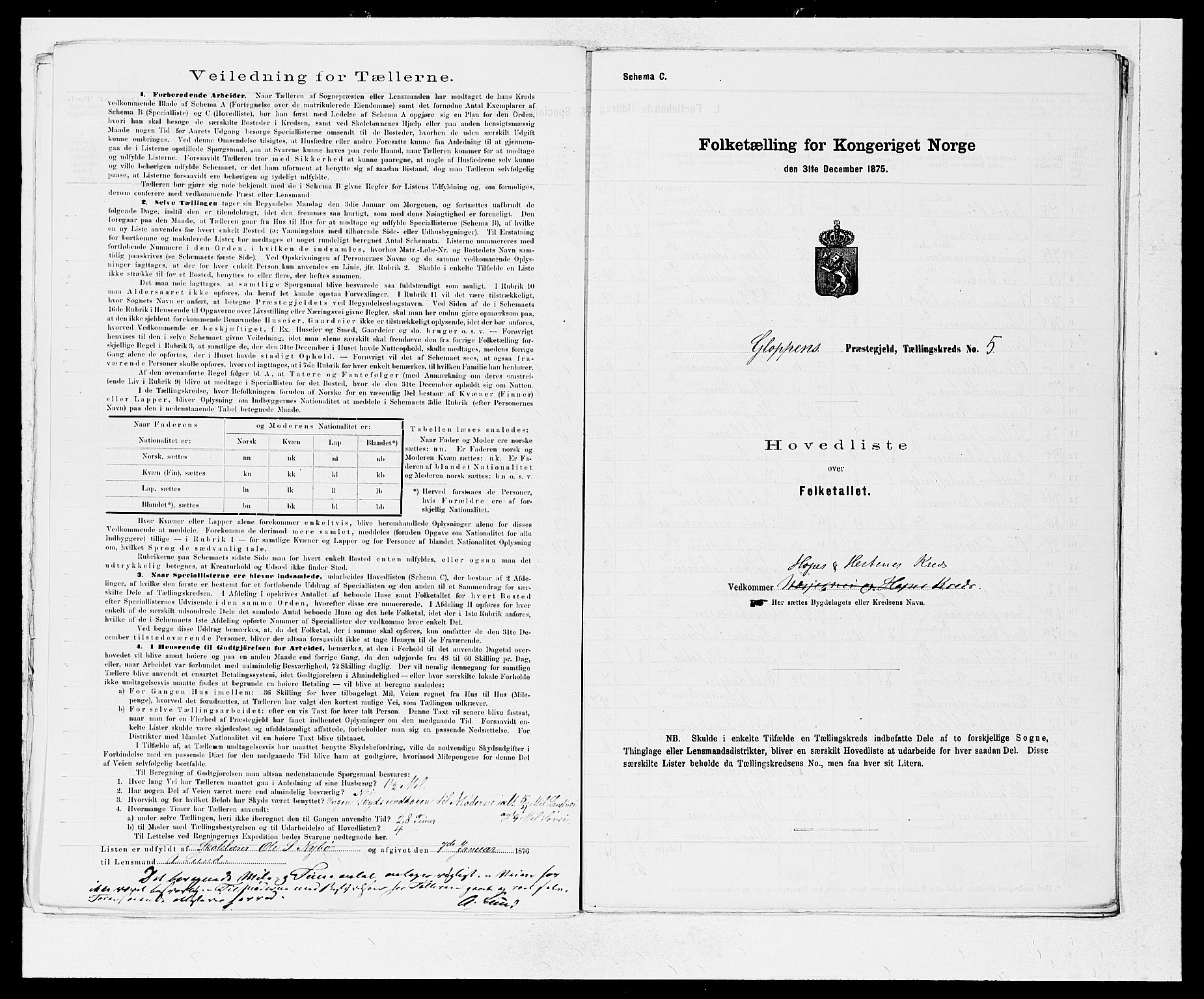 SAB, 1875 Census for 1445P Gloppen, 1875, p. 12
